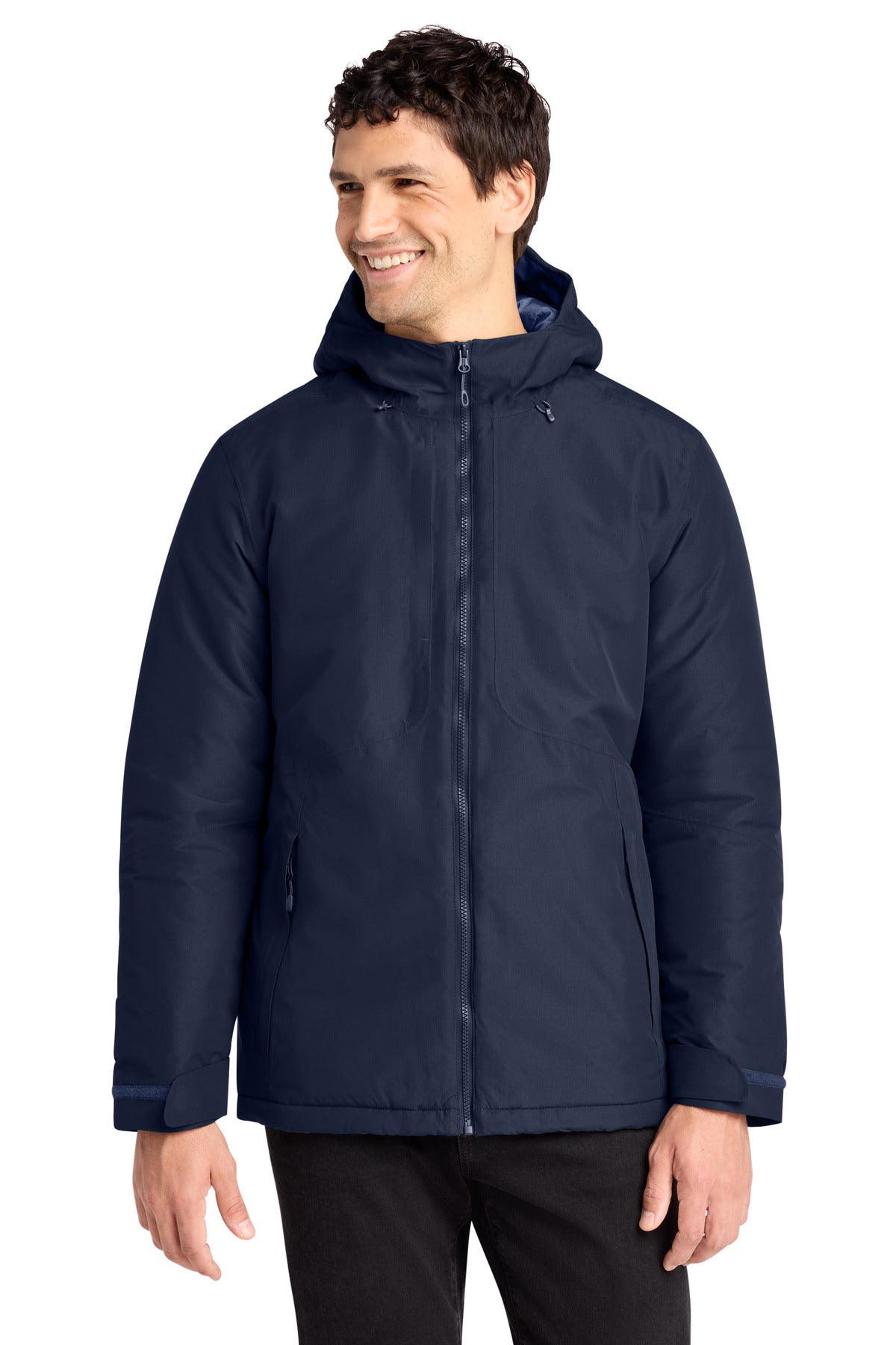 Custom logo Port Authority® Venture Waterproof Insulated Jacket J362 in Dress Blue Navy