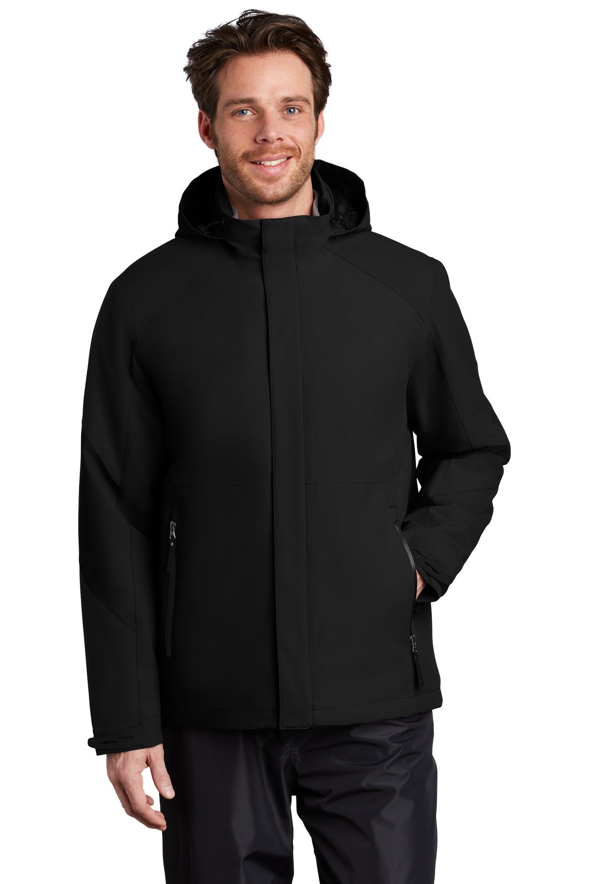Custom logo Port Authority ® Insulated Waterproof Tech Jacket J405 in Deep Black