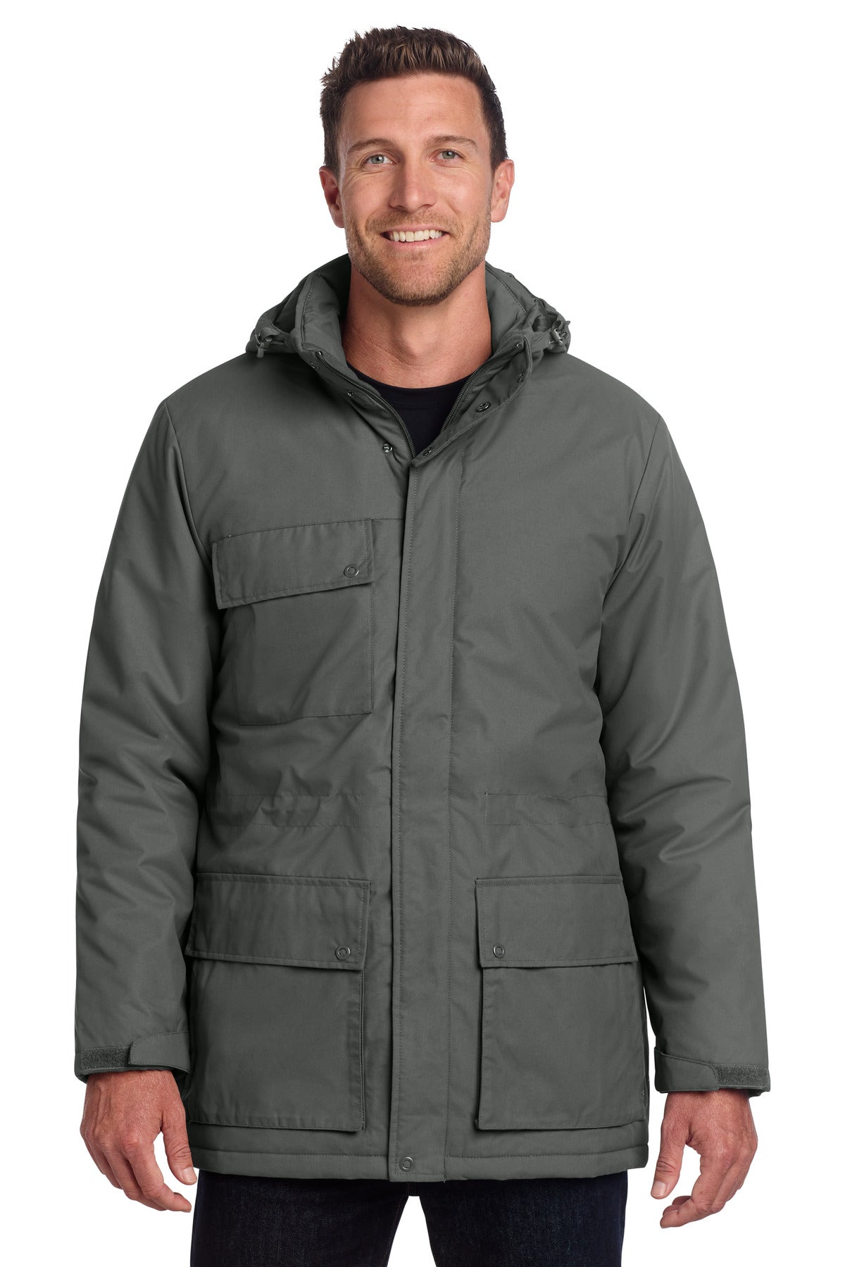 Custom logo Port Authority® Excursion Parka J599 in Storm Grey