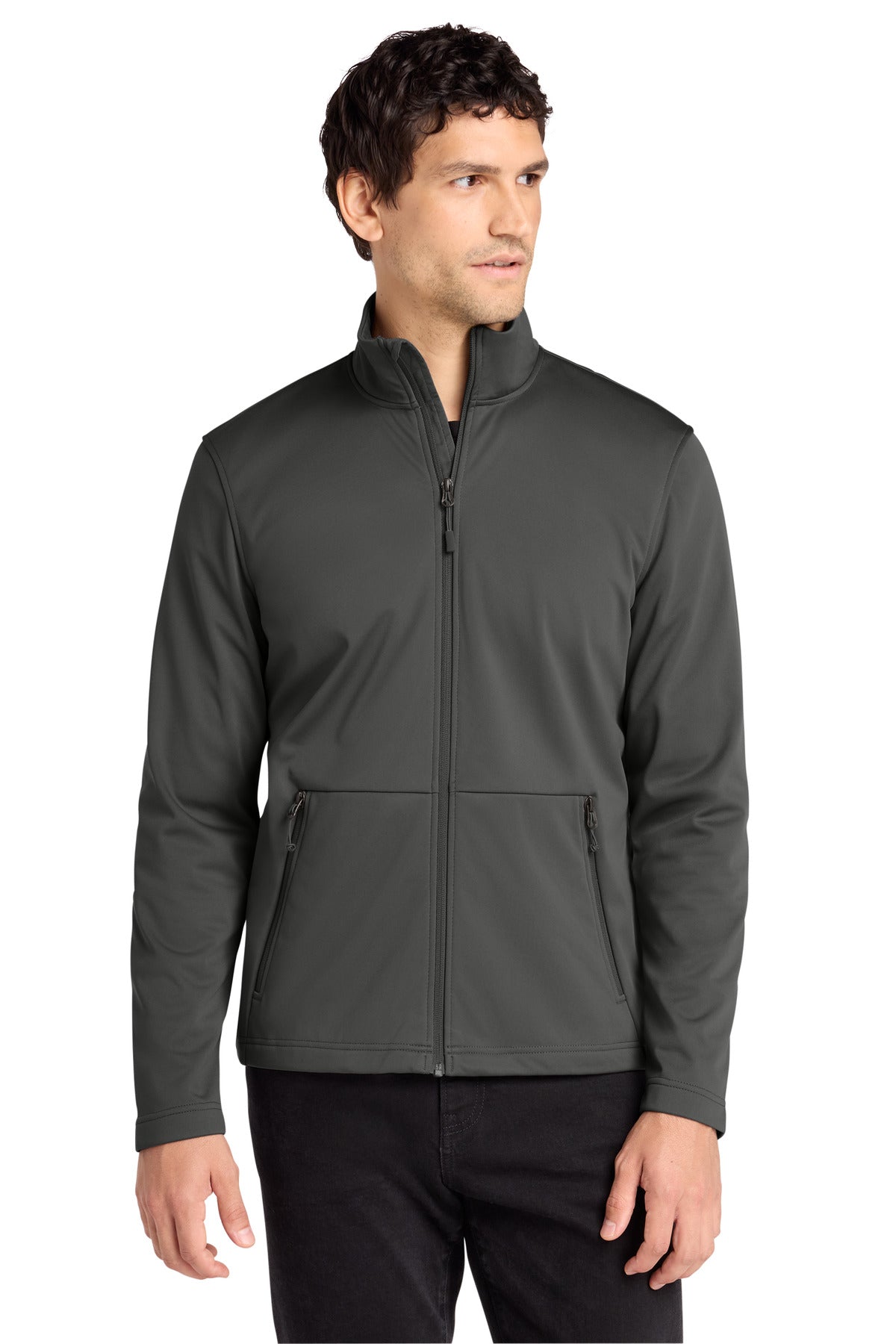 Custom logo Port Authority® Flexshell Jacket J617 in Grey Steel