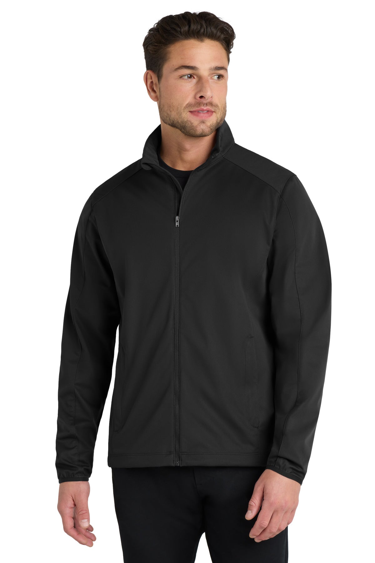 Custom logo Port Authority® Active Soft Shell Jacket. J717 in Deep Black