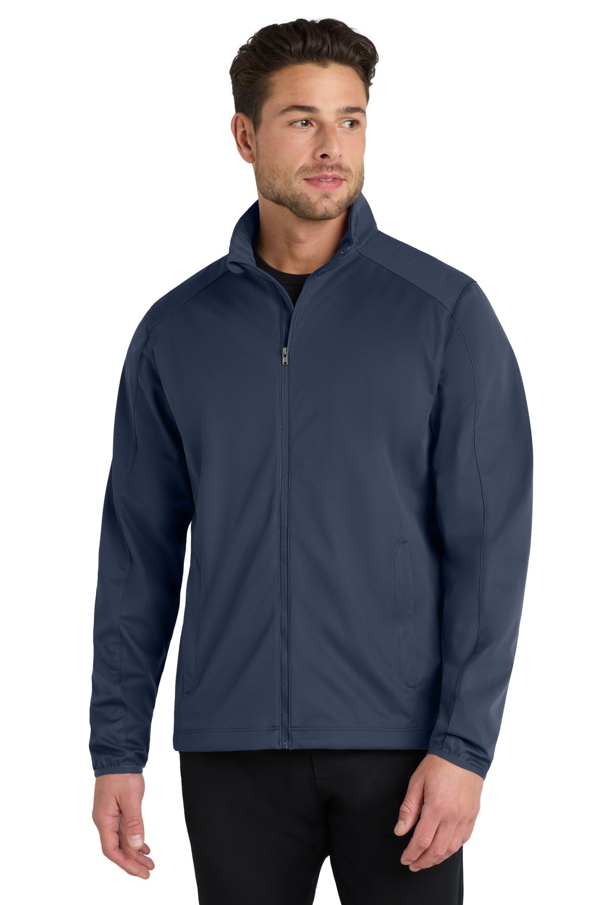 Custom logo Port Authority® Active Soft Shell Jacket. J717 in Dress Blue Navy