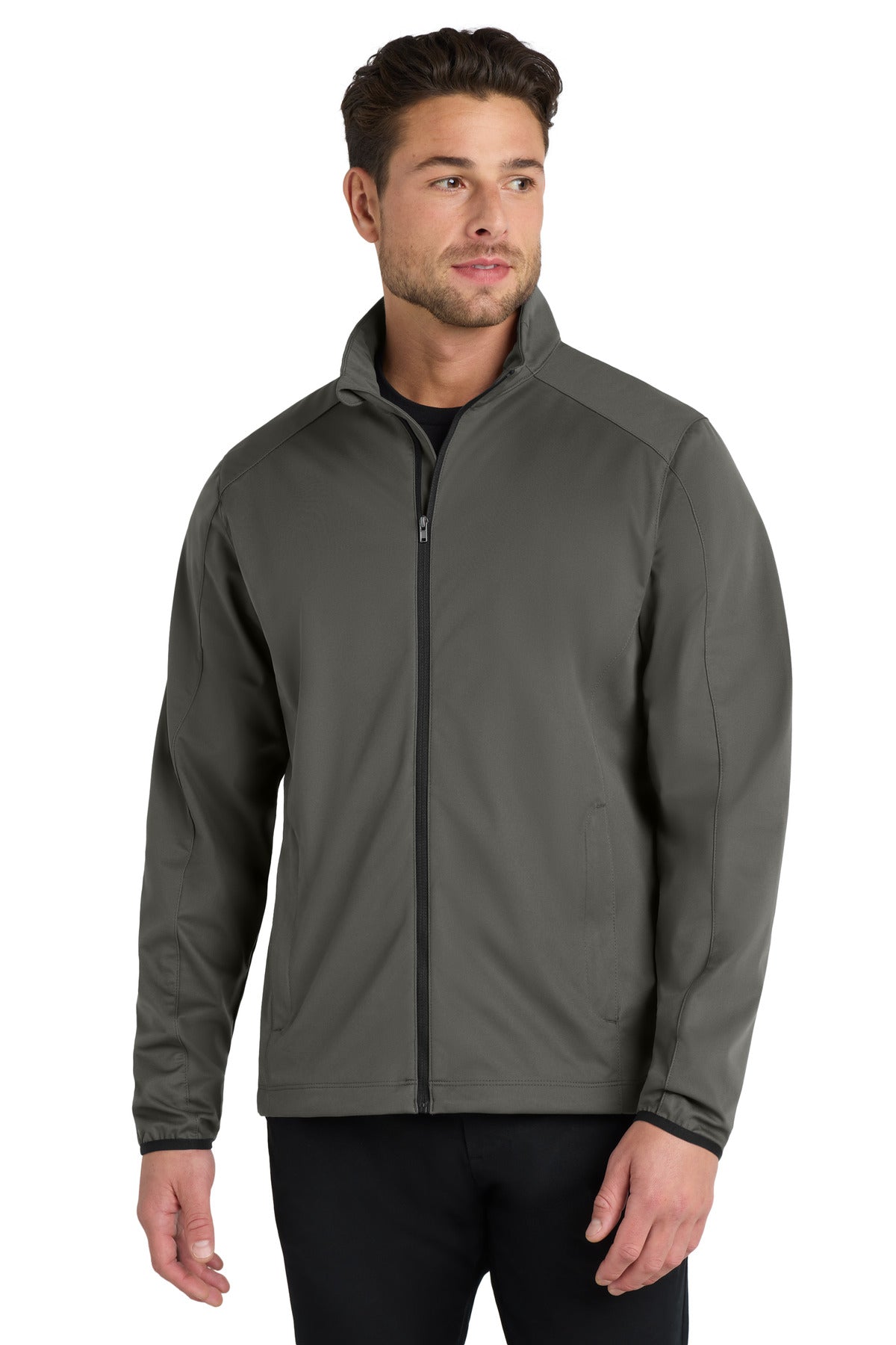 Custom logo Port Authority® Active Soft Shell Jacket. J717 in Grey Steel