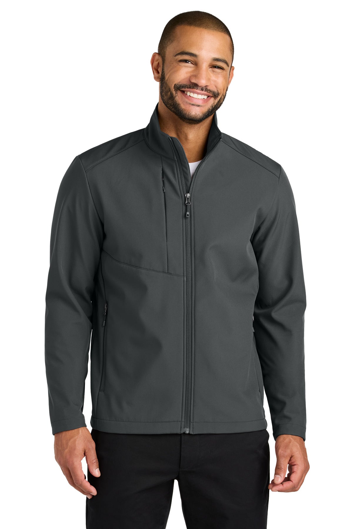 Custom logo Port Authority® C-FREE® Core Soft Shell J720 in Grey Steel