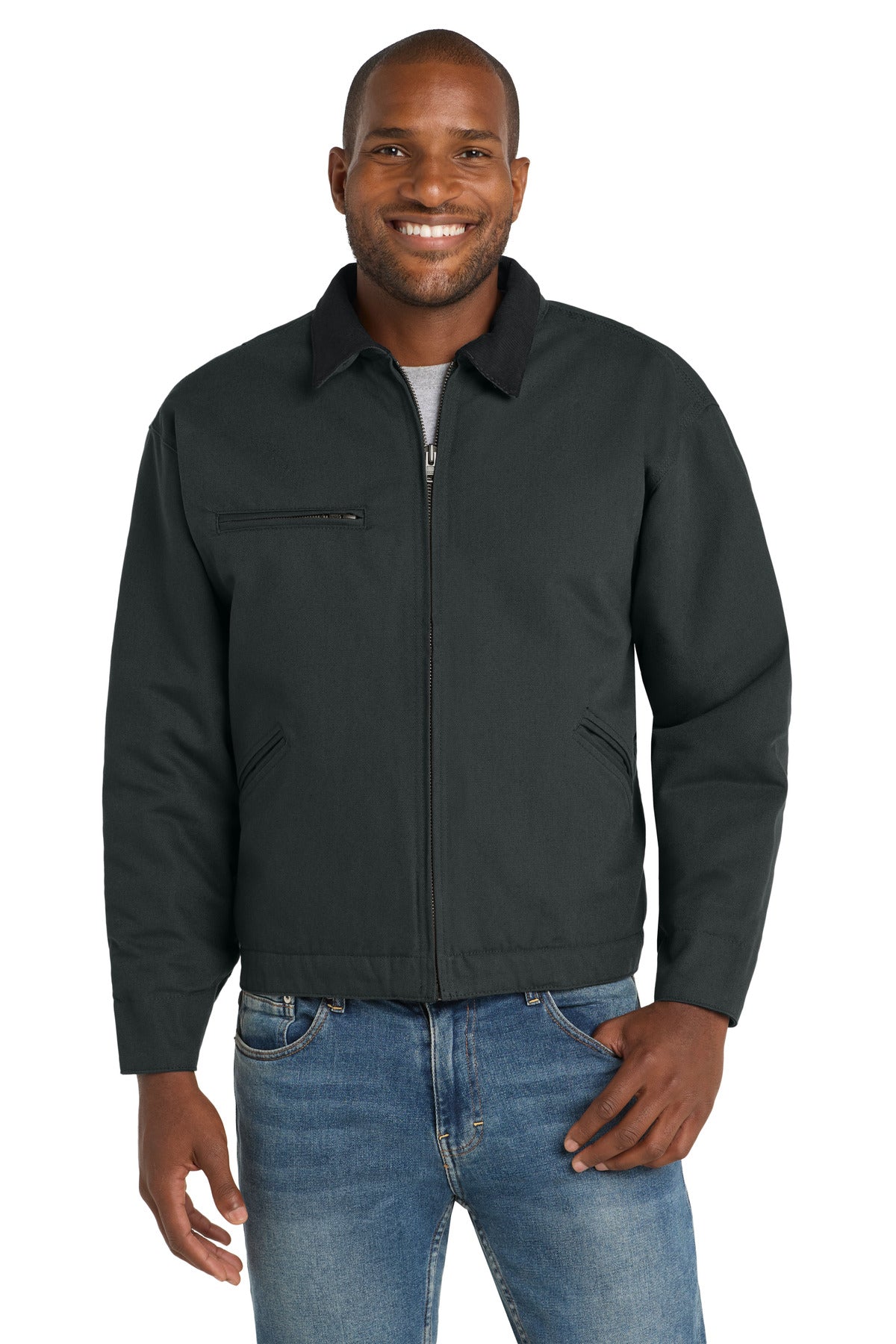 Custom logo CornerStone® - Duck Cloth Work Jacket.  J763 in Charcoal