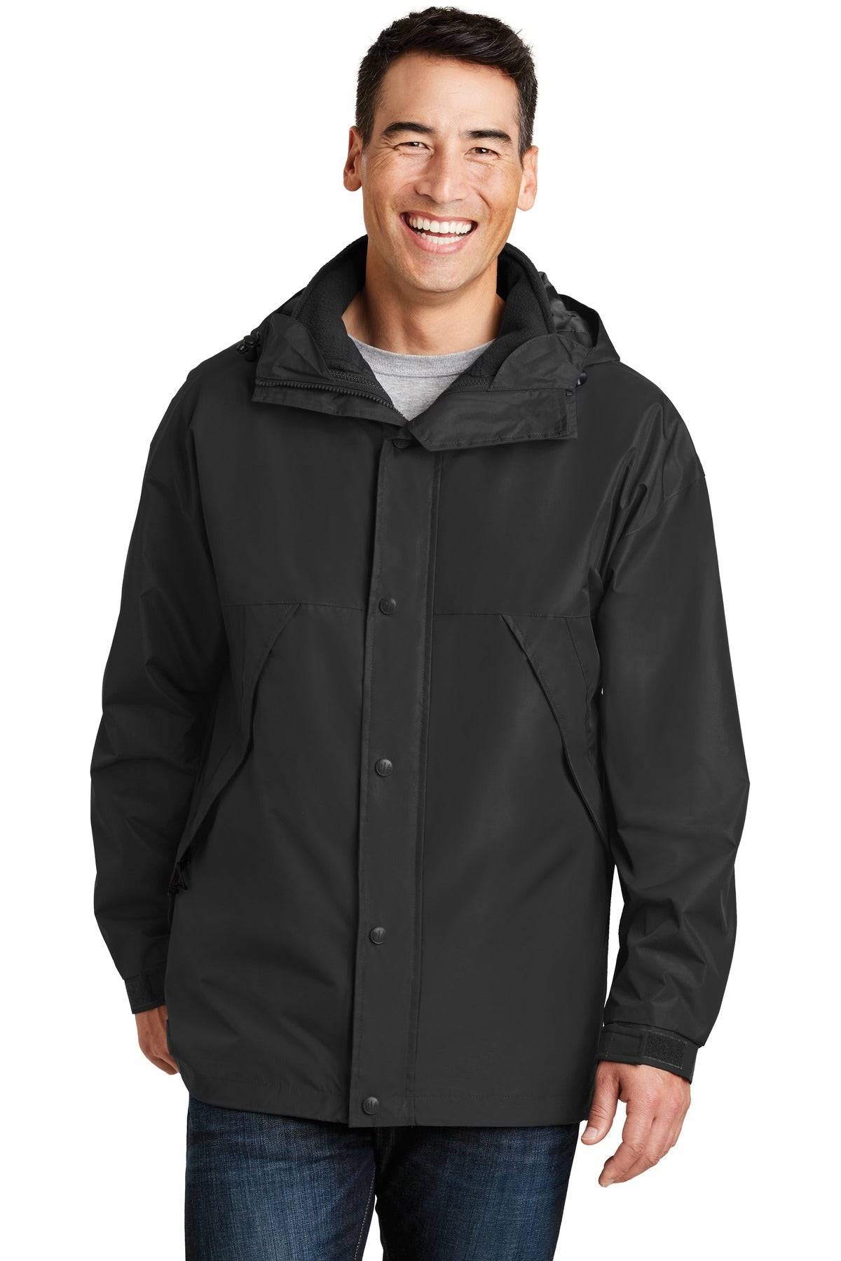 Custom logo Port Authority® 3-in-1 Jacket. J777 in Black/ Black