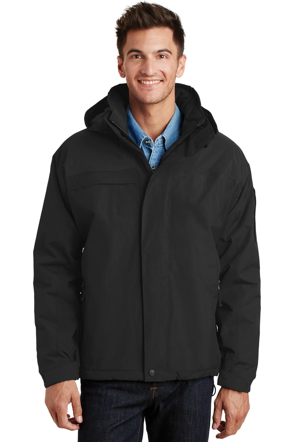 Custom logo Port Authority® Nootka Jacket.  J792 in Black/ Black