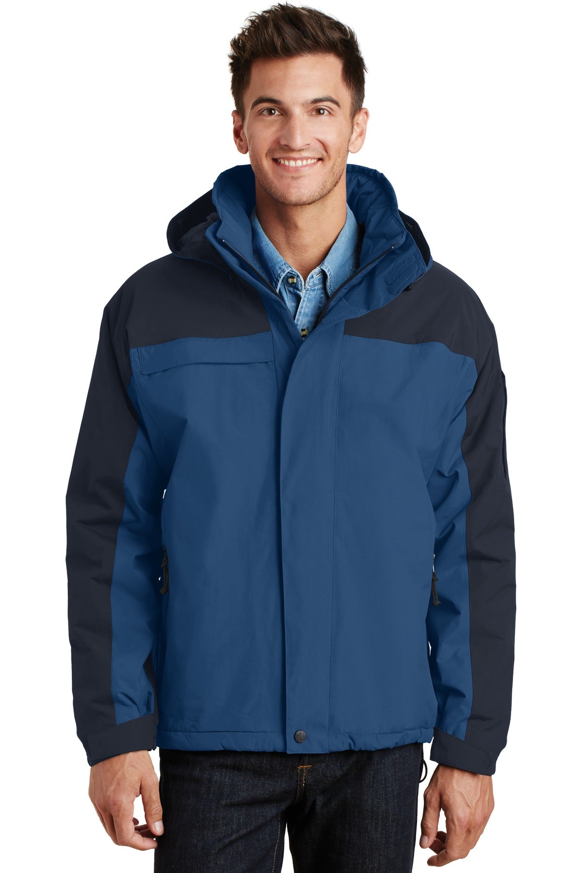 Custom logo Port Authority® Nootka Jacket.  J792 in Regatta Blue/ Navy