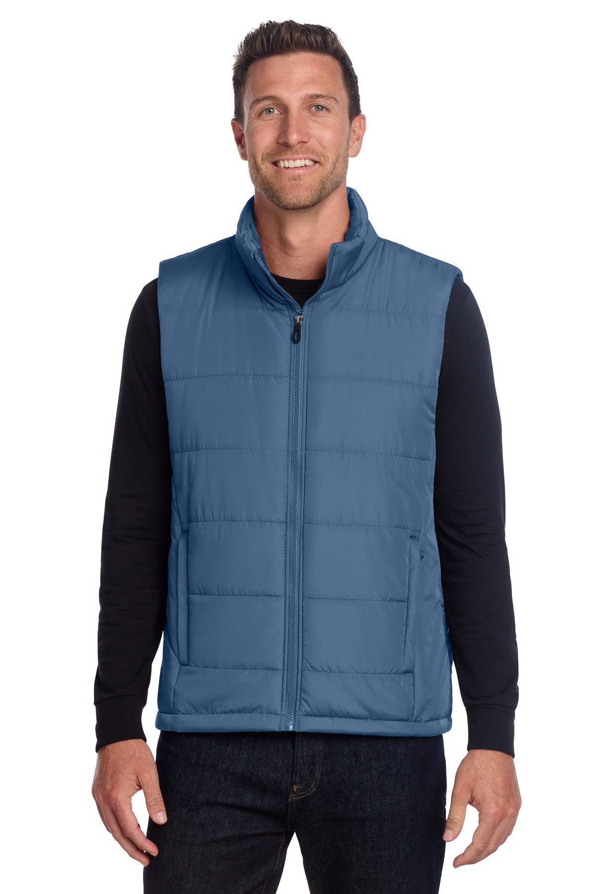 Custom logo Port Authority® Puffer Vest J853 in Dusk Blue