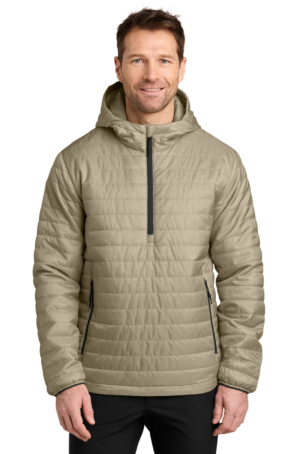 Custom logo Port Authority® Packable Puffy Anorak J855 in Sahara