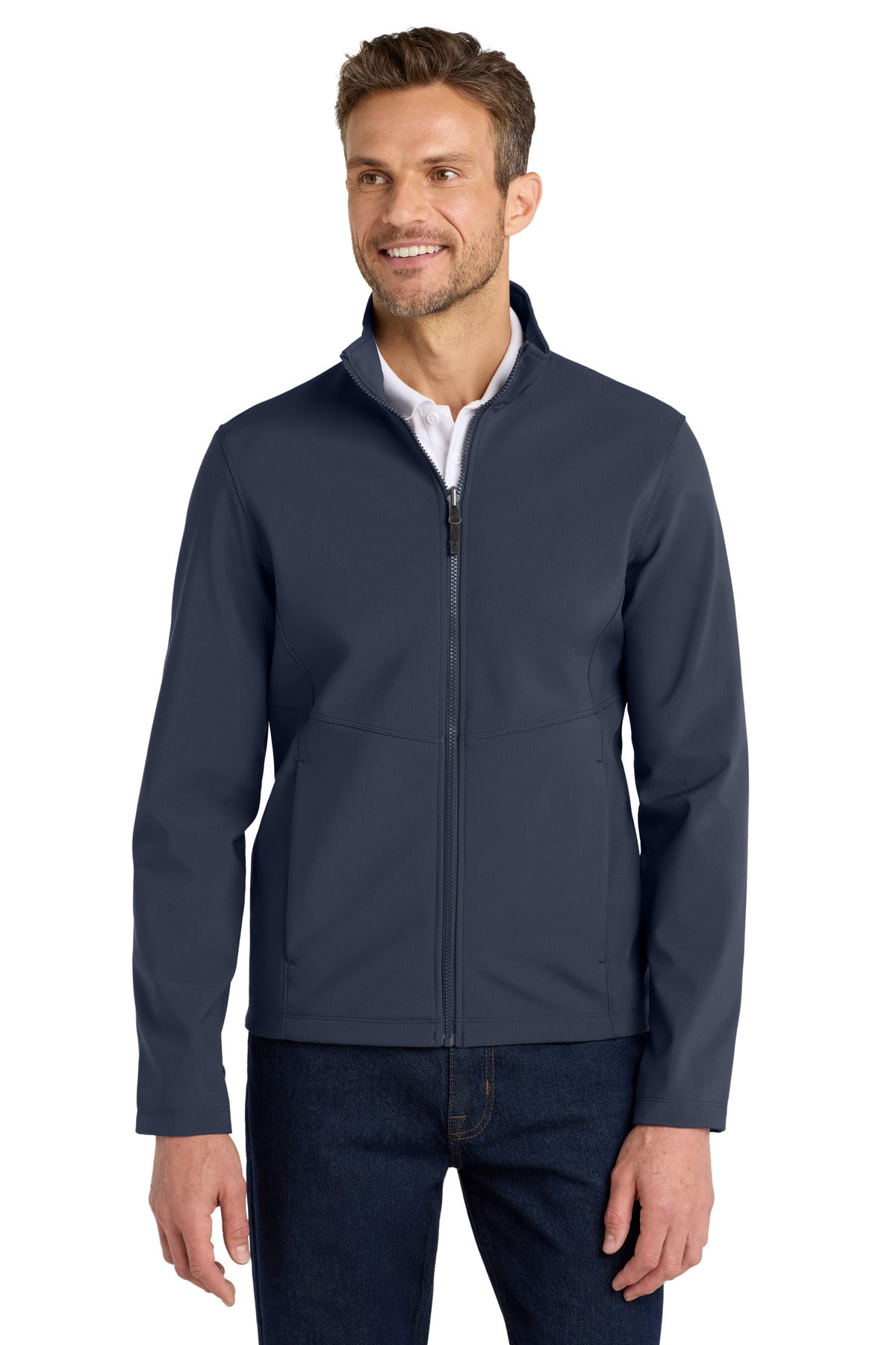 Custom logo Port Authority ® Collective Soft Shell Jacket. J901 in River Blue Navy