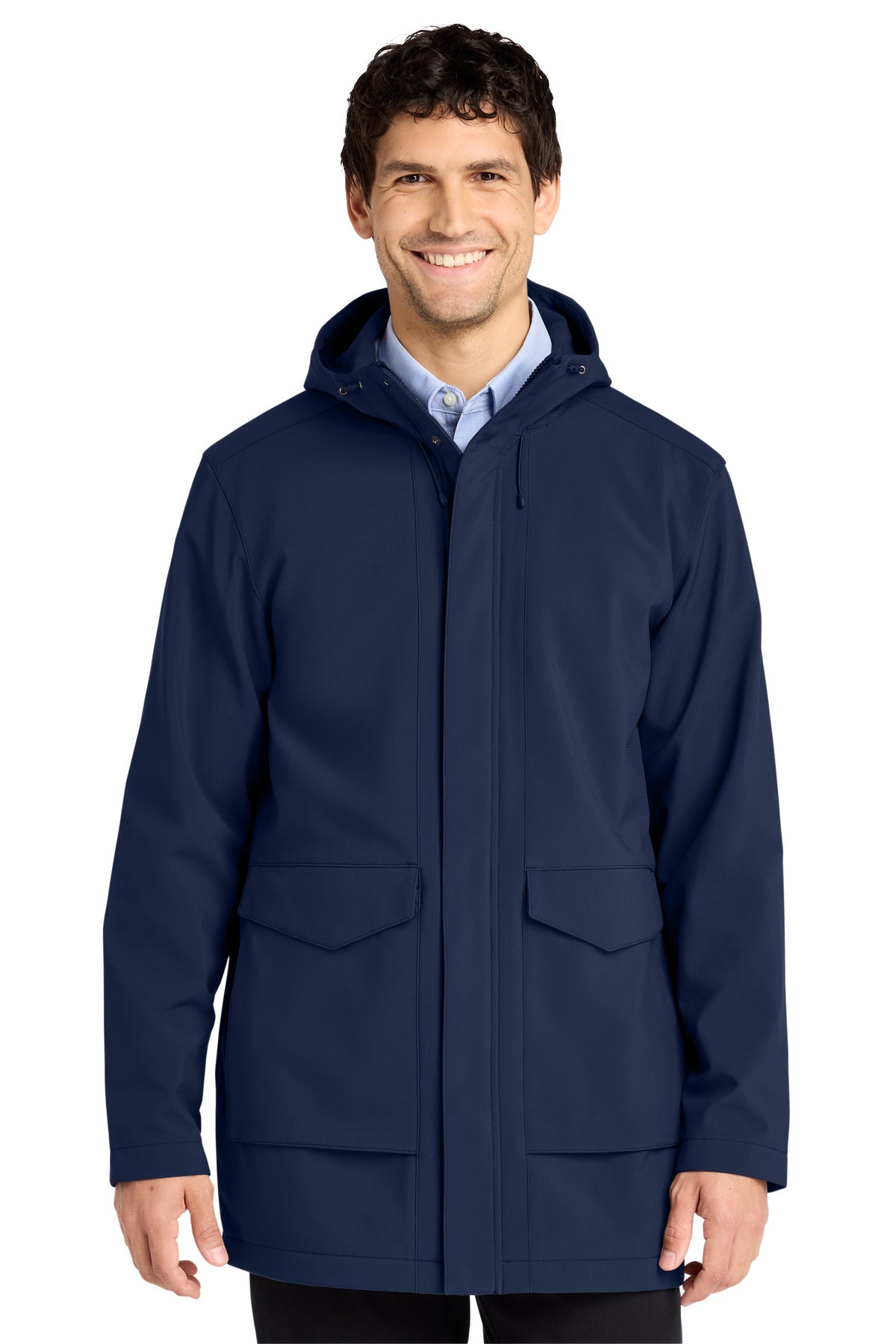 Custom logo Port Authority® Collective Outer Soft Shell Parka J919 in River Blue Navy