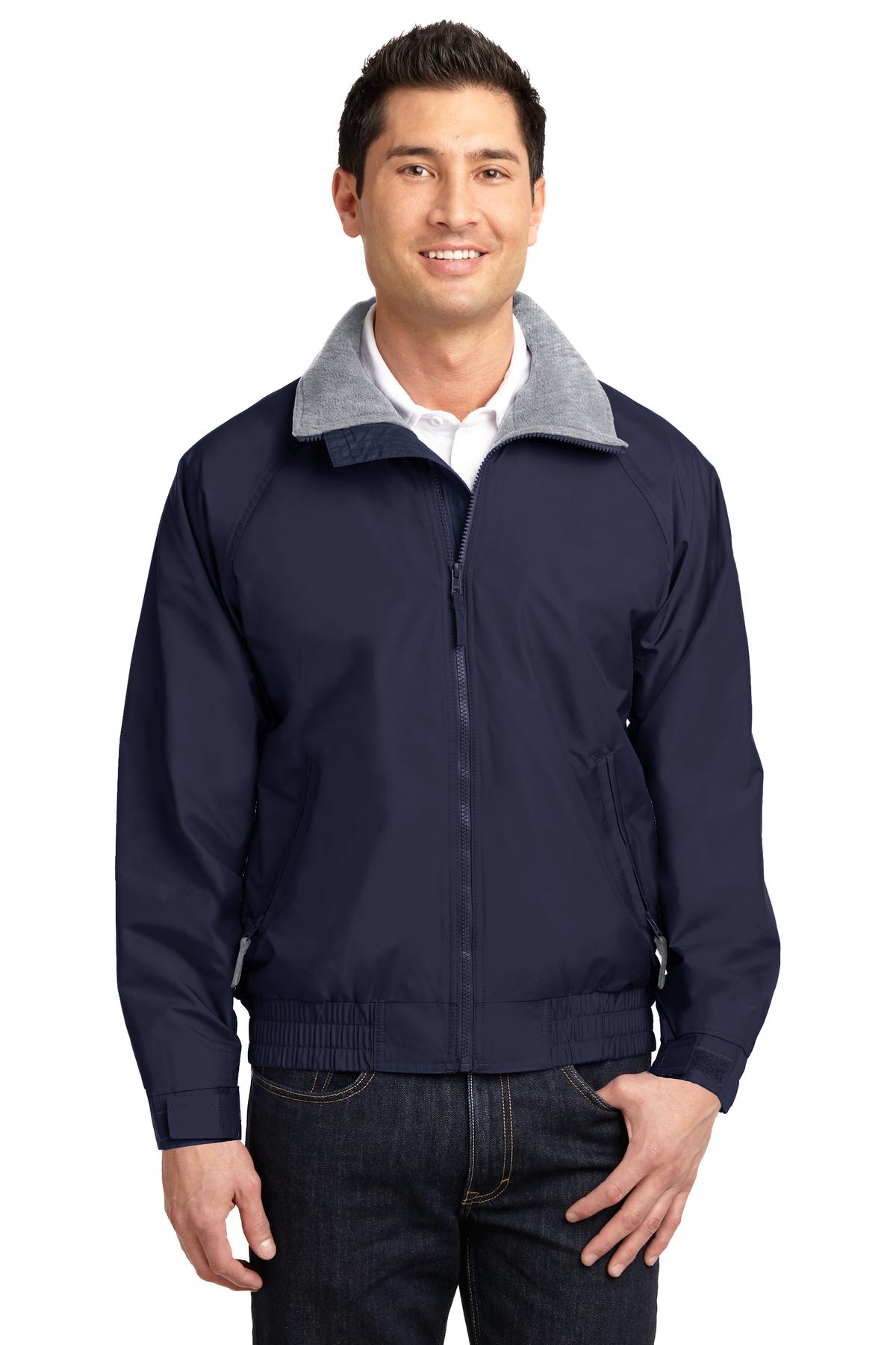 Custom logo Port Authority® Competitor™ Jacket. JP54 in True Navy/ Grey Heather