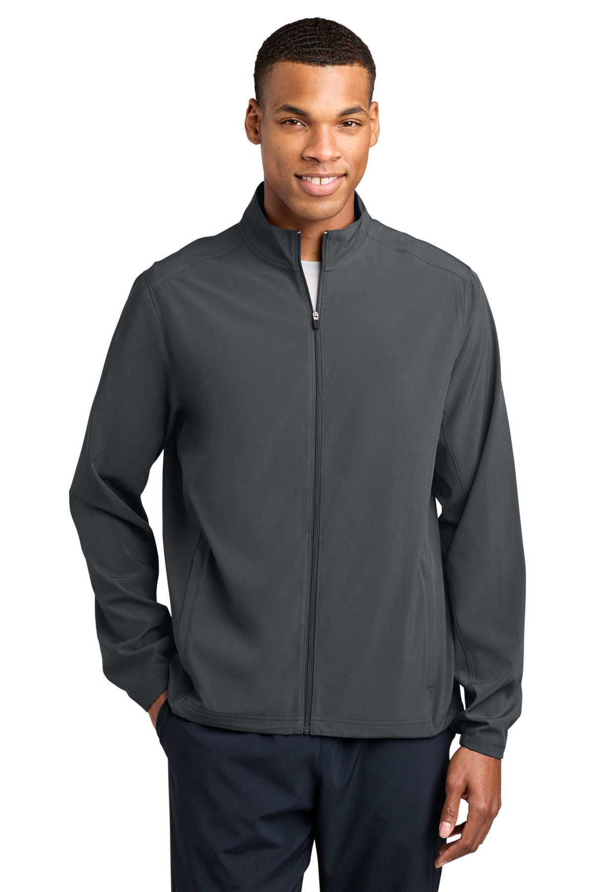Custom logo Sport-Tek® Repeat Jacket JST480 in Iron Grey
