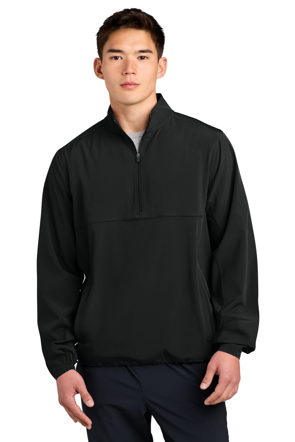 Custom logo Sport-Tek® Repeat 1/2-Zip JST481 in Black