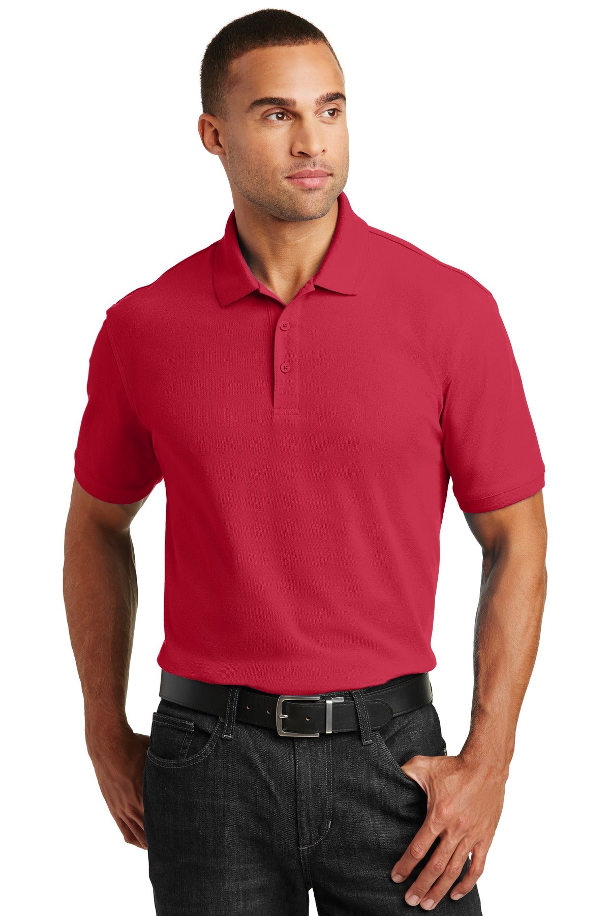 Custom logo Port Authority® Core Classic Pique Polo. K100 in Rich Red