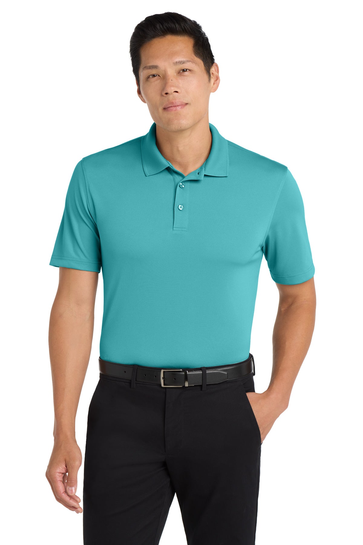 Custom logo Port Authority® Dry Zone® UV Micro-Mesh Polo. K110 in Aquamarine