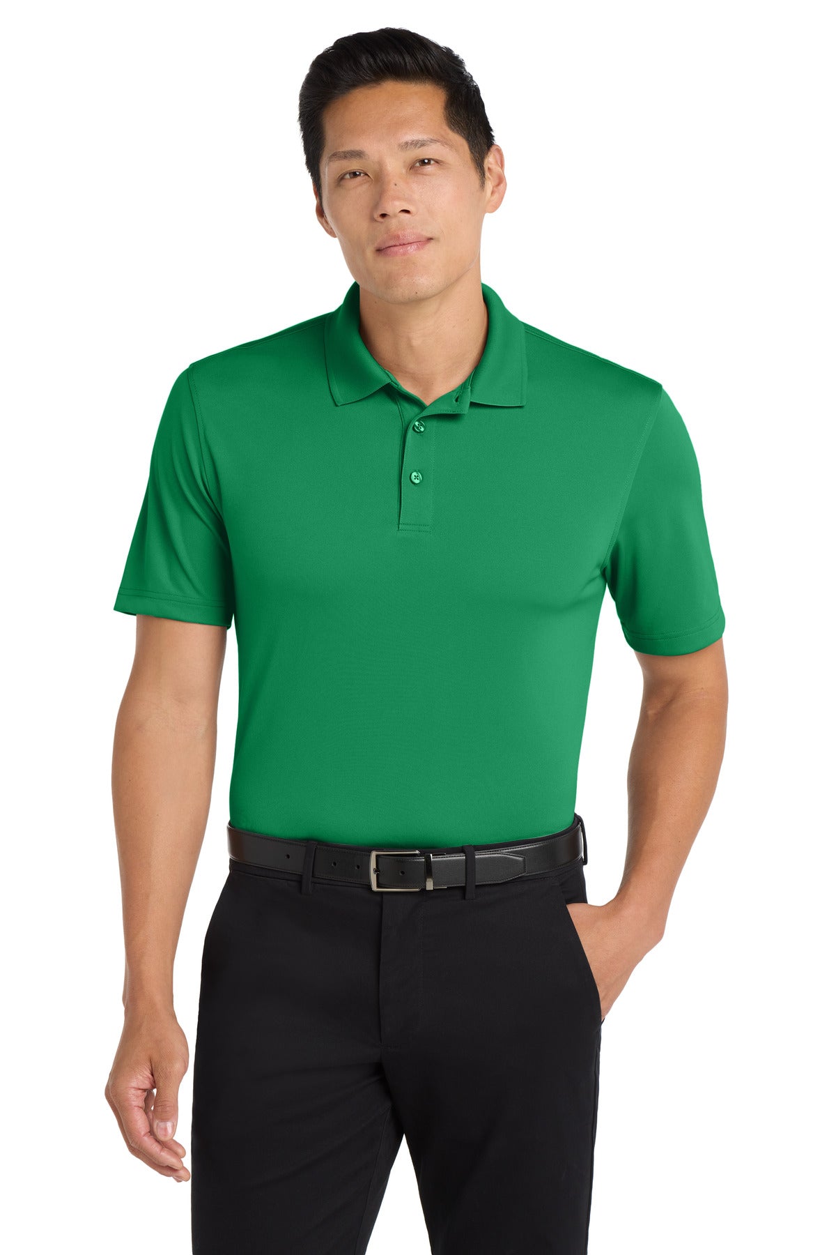 Custom logo Port Authority® Dry Zone® UV Micro-Mesh Polo. K110 in Bright Kelly Green