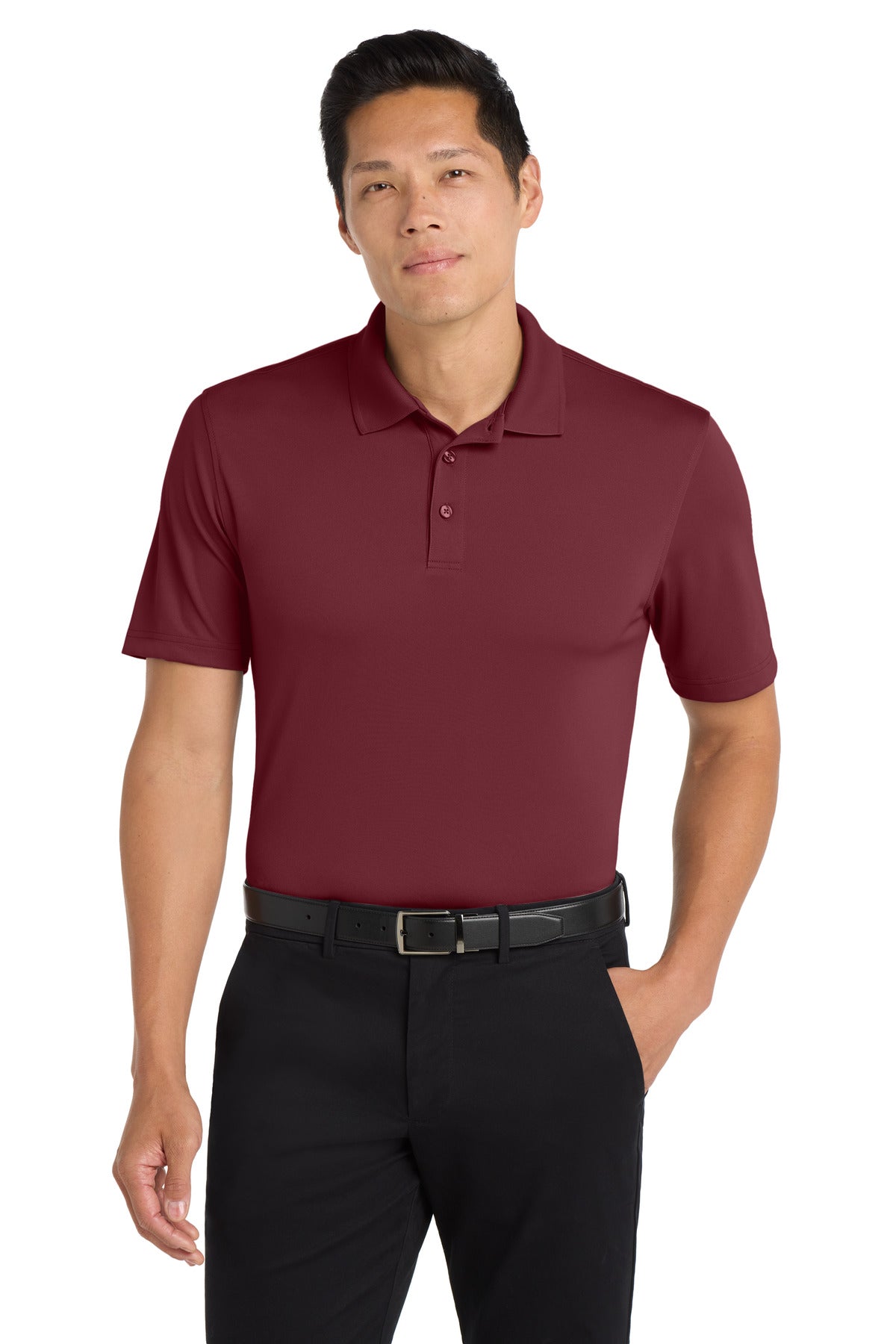 Custom logo Port Authority® Dry Zone® UV Micro-Mesh Polo. K110 in Burgundy