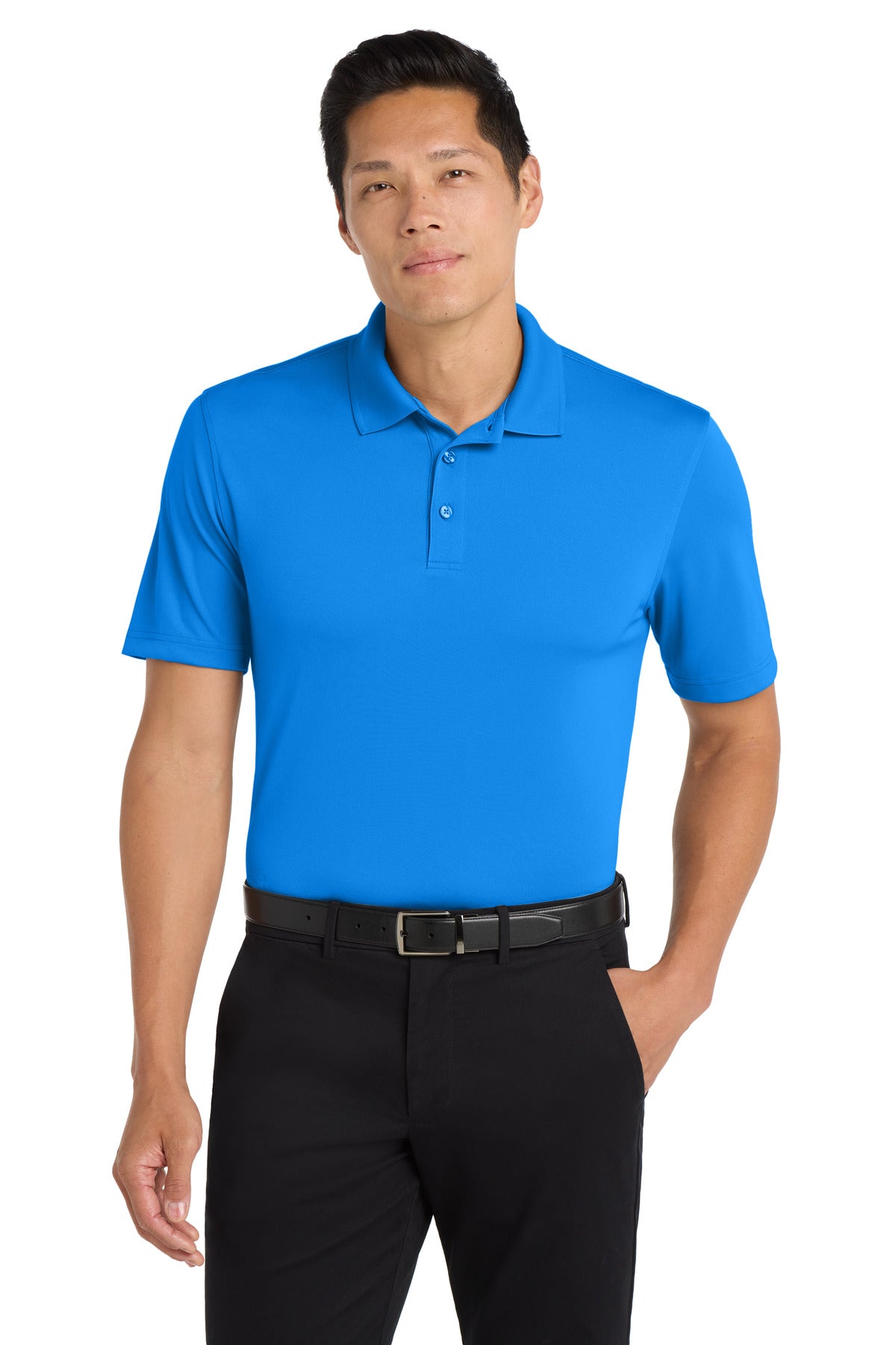 Custom logo Port Authority® Dry Zone® UV Micro-Mesh Polo. K110 in Coastal Blue