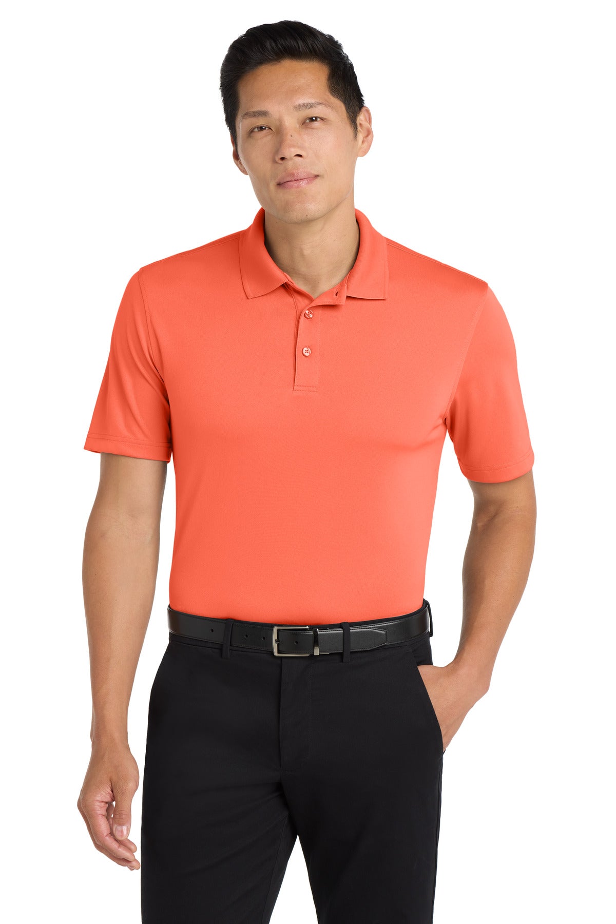 Custom logo Port Authority® Dry Zone® UV Micro-Mesh Polo. K110 in Coral Splash