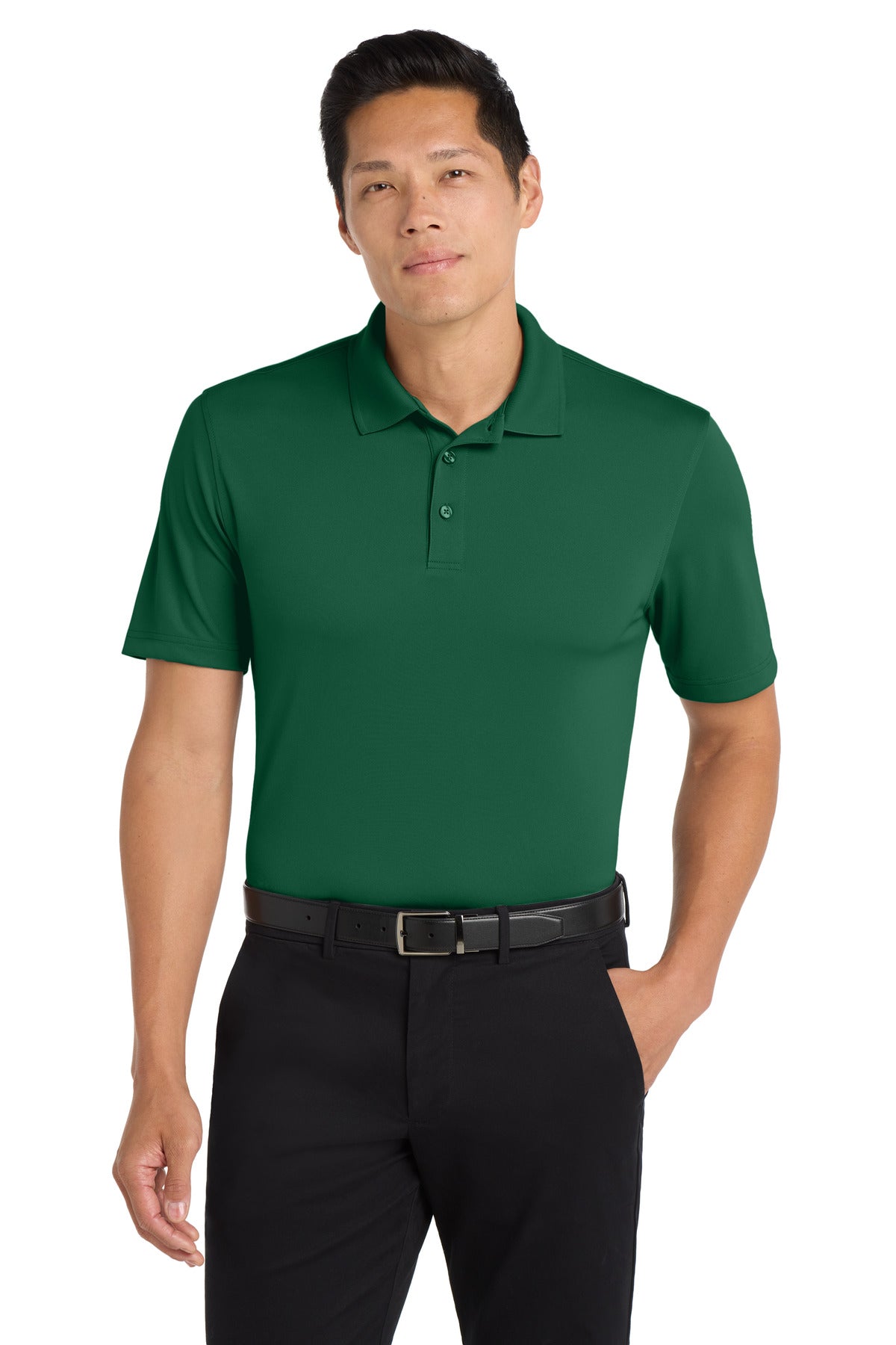 Custom logo Port Authority® Dry Zone® UV Micro-Mesh Polo. K110 in Deep Forest Green