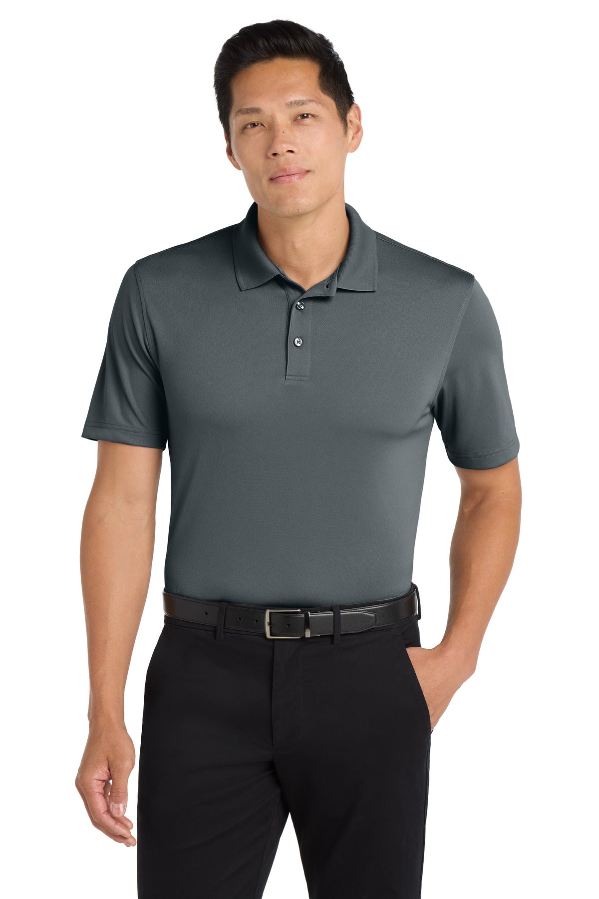 Custom logo Port Authority® Dry Zone® UV Micro-Mesh Polo. K110 in Graphite