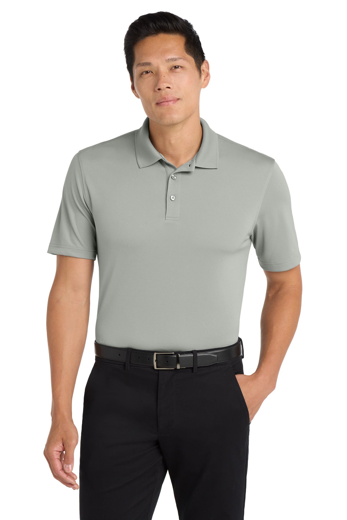 Custom logo Port Authority® Dry Zone® UV Micro-Mesh Polo. K110 in Gusty Grey