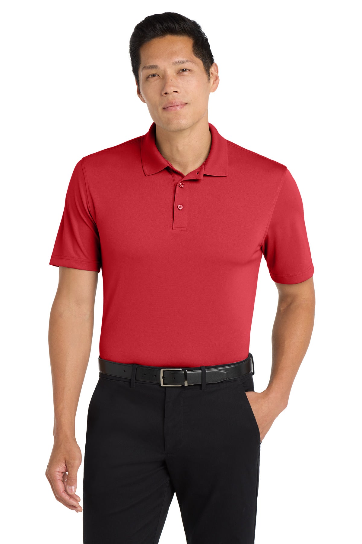 Custom logo Port Authority® Dry Zone® UV Micro-Mesh Polo. K110 in Rich Red
