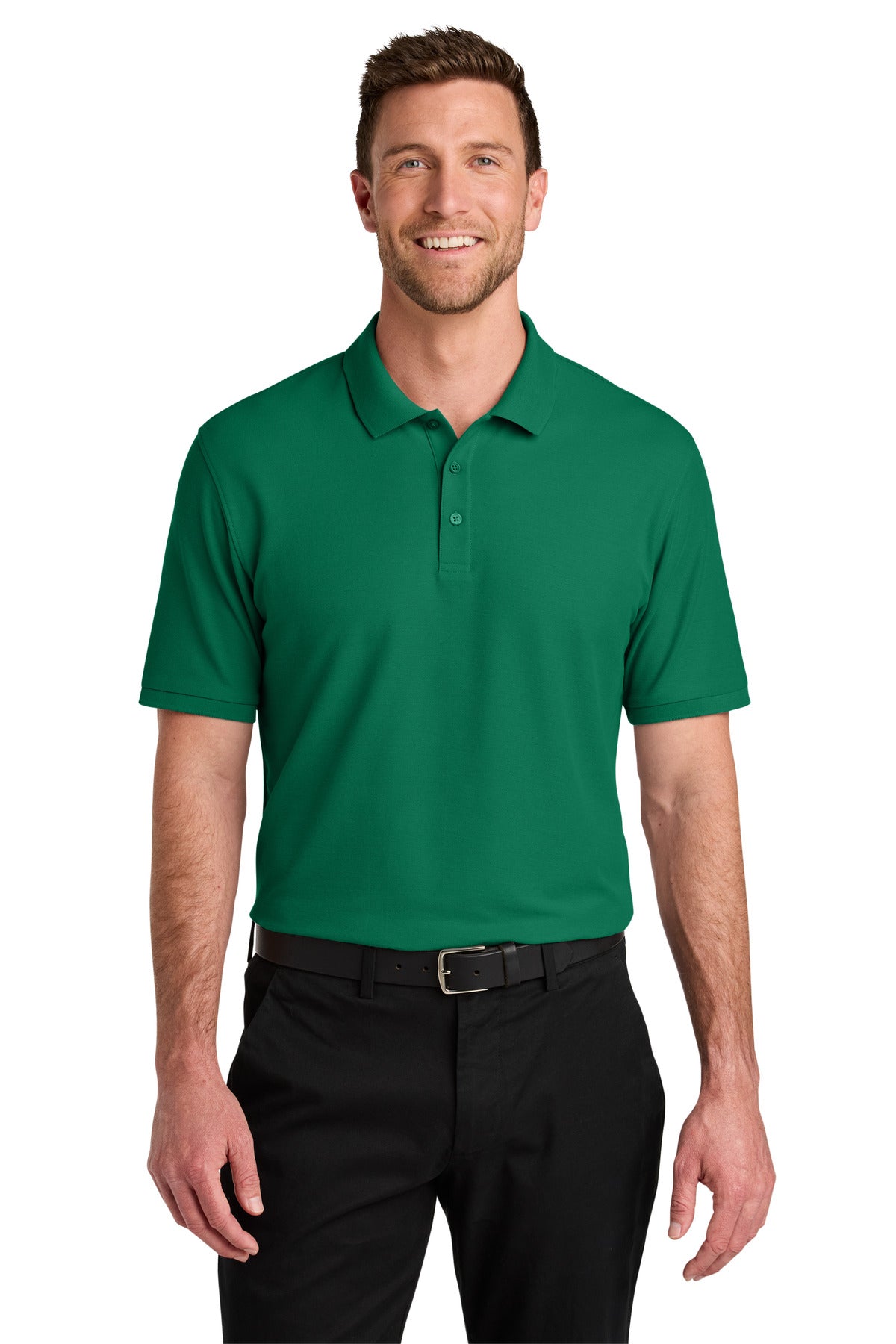 Custom logo Port Authority® Wearever Signature Pique Polo K200 in Kelly Green