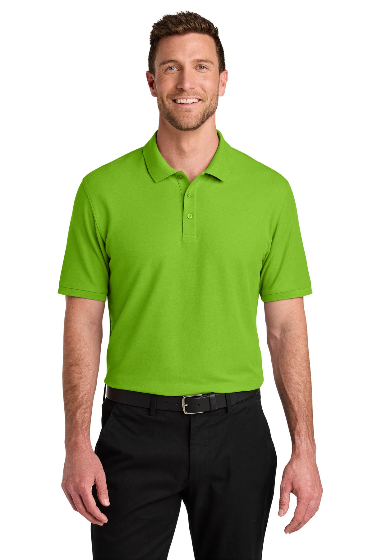 Custom logo Port Authority® Wearever Signature Pique Polo K200 in Lime