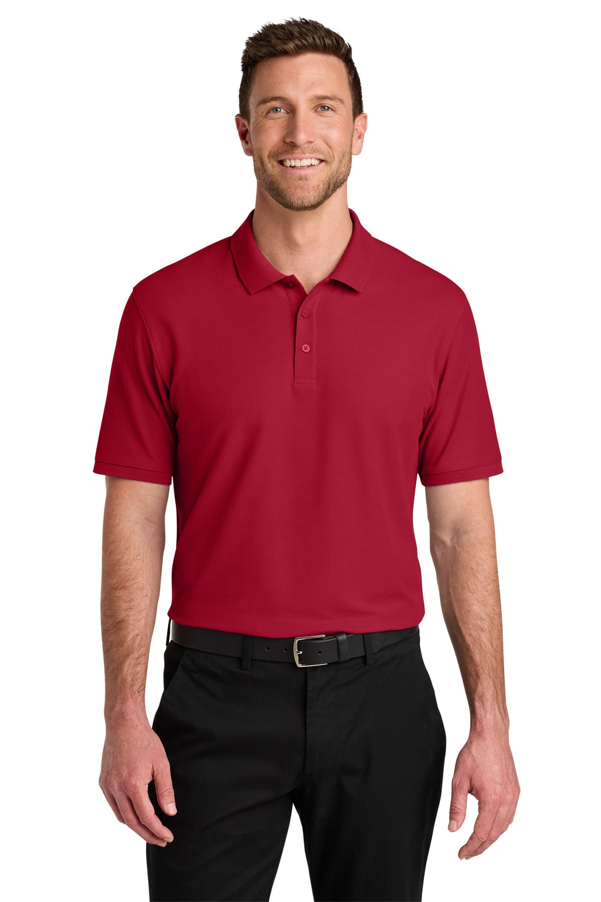 Custom logo Port Authority® Wearever Signature Pique Polo K200 in Red