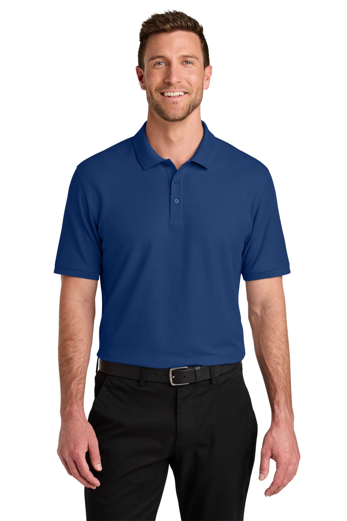 Custom logo Port Authority® Wearever Signature Pique Polo K200 in Royal