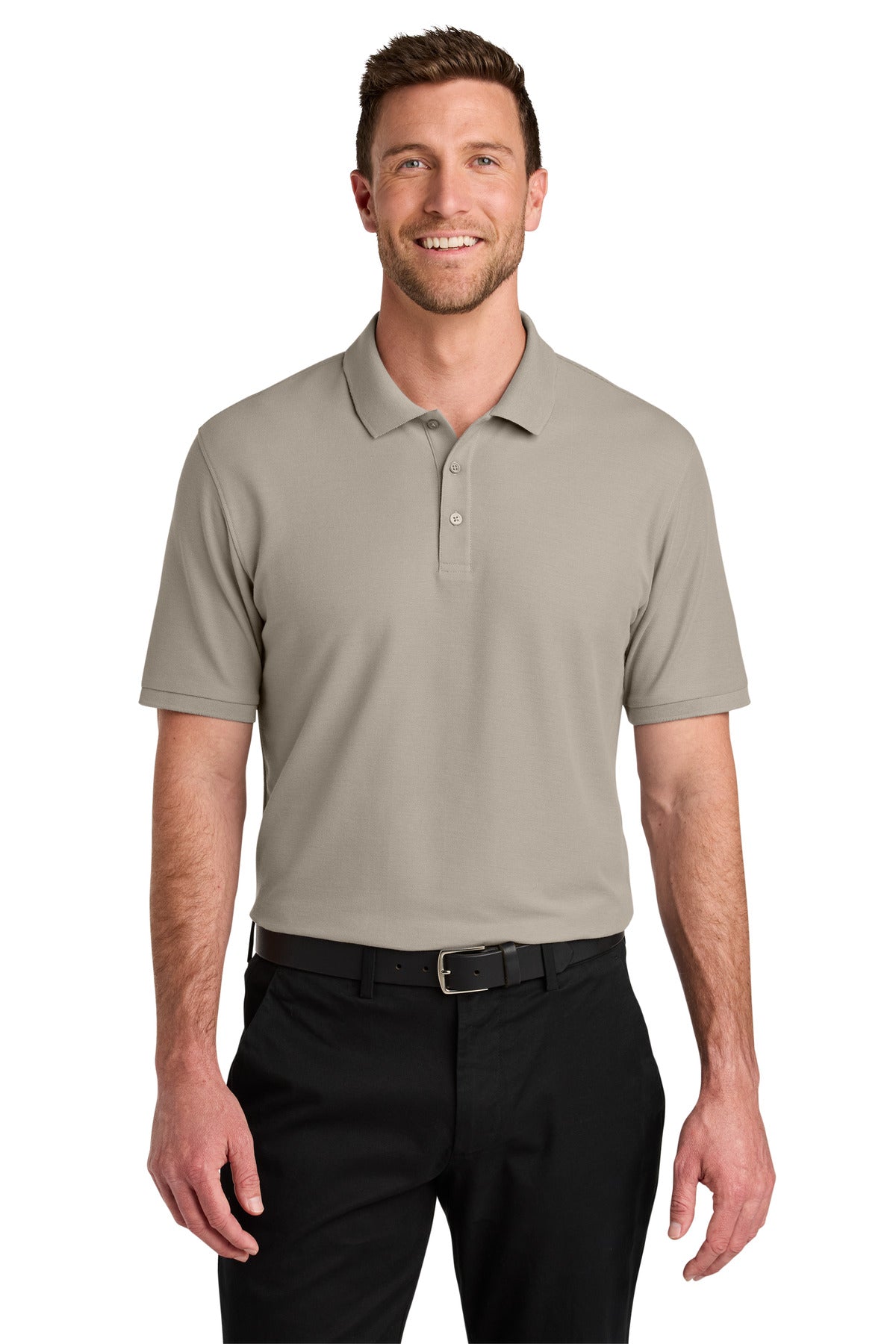 Custom logo Port Authority® Wearever Signature Pique Polo K200 in Sahara