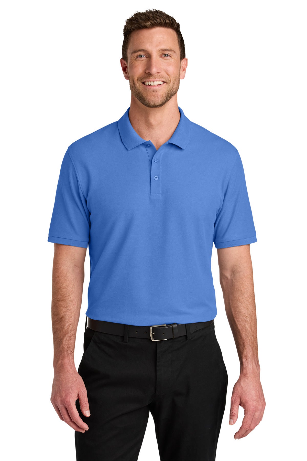 Custom logo Port Authority® Wearever Signature Pique Polo K200 in Ultramarine Blue