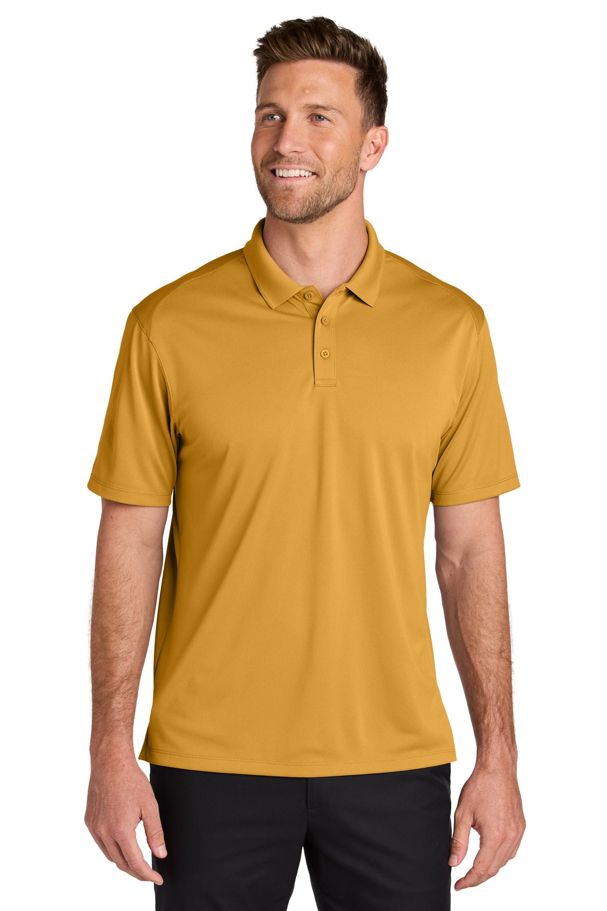 Custom logo Port Authority® Wearever Performance Pique Polo K240 in Gold