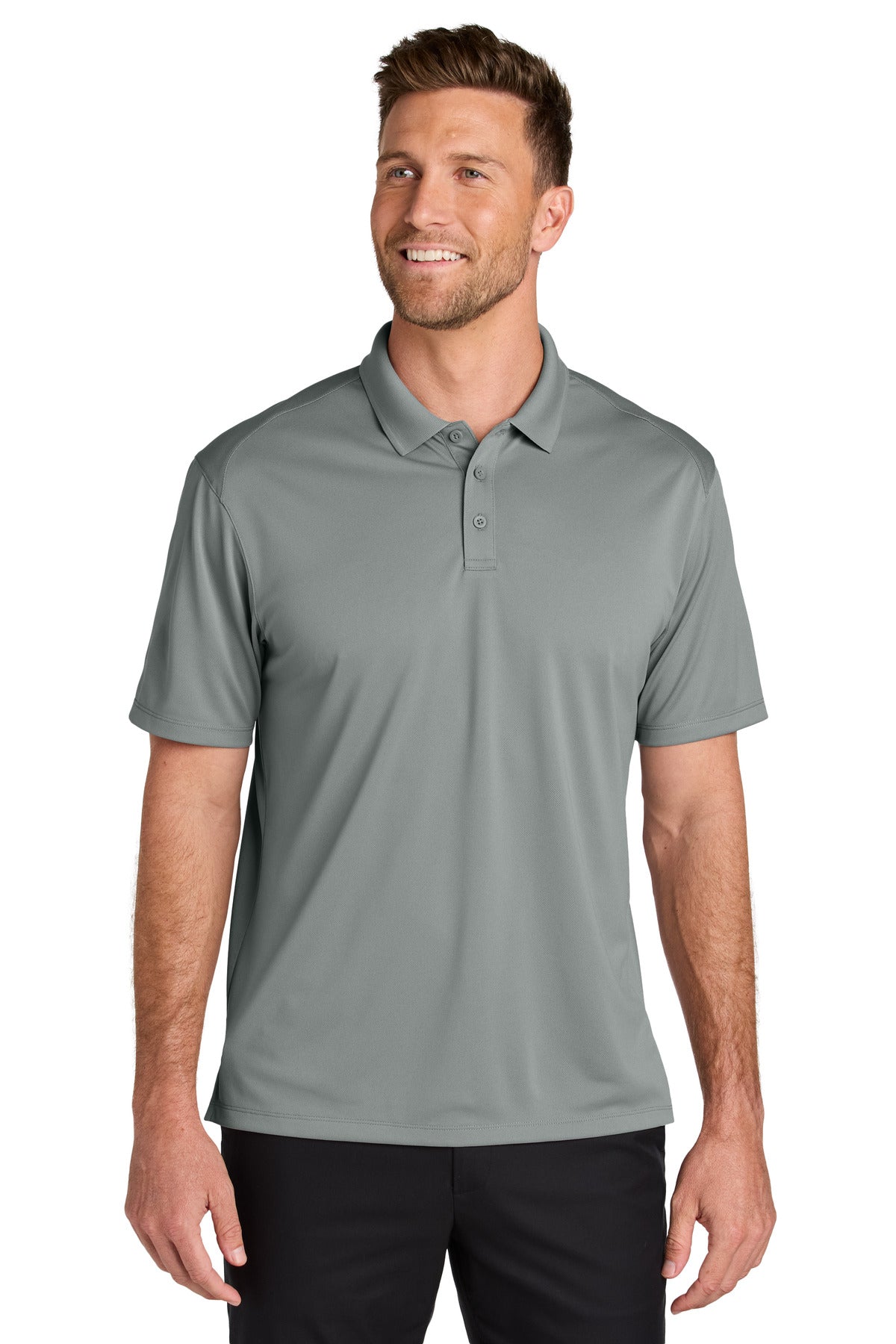 Custom logo Port Authority® Wearever Performance Pique Polo K240 in Gusty Grey