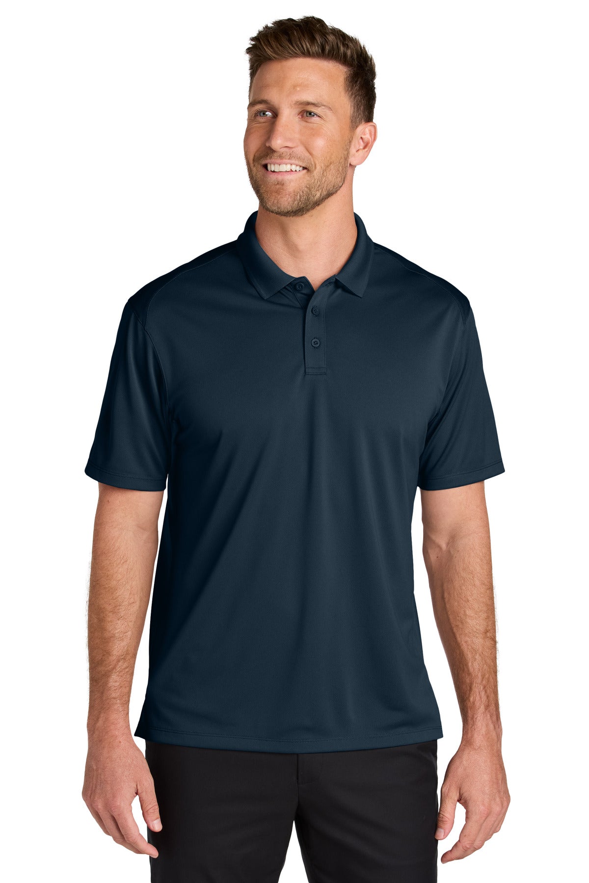 Custom logo Port Authority® Wearever Performance Pique Polo K240 in River Blue Navy