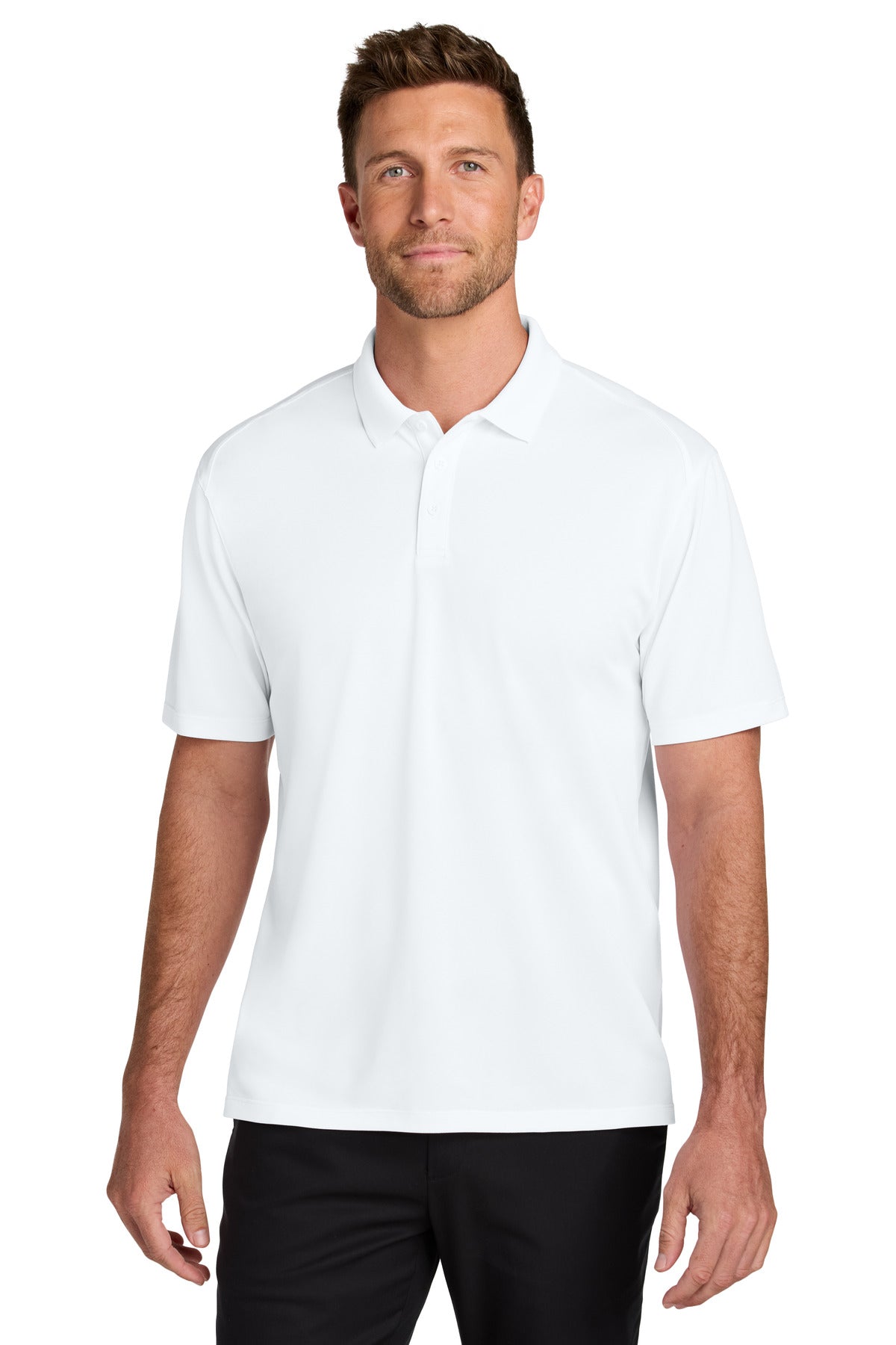 Custom logo Port Authority® Wearever Performance Pique Polo K240 in White