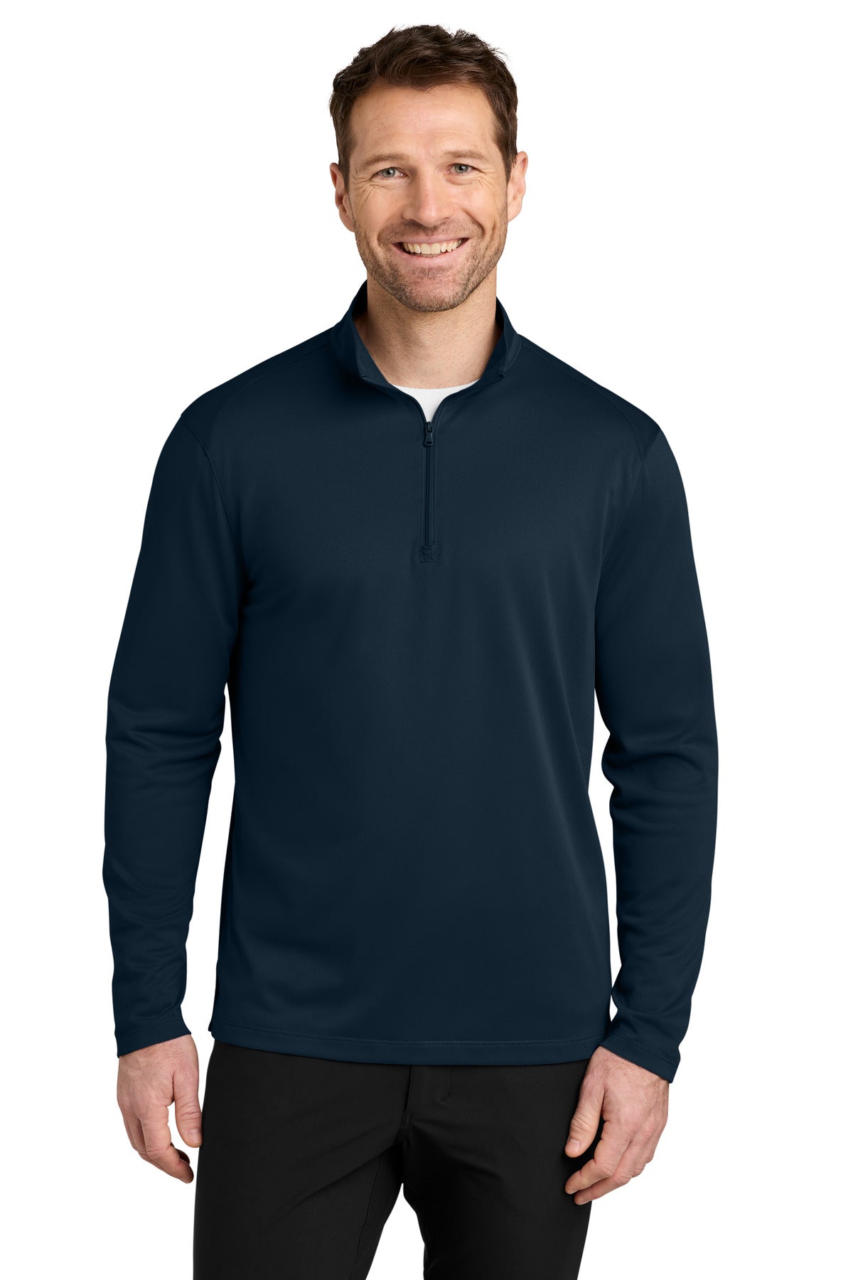 Custom logo Port Authority® Wearever Performance Pique 1/4-Zip K241 in River Blue Navy