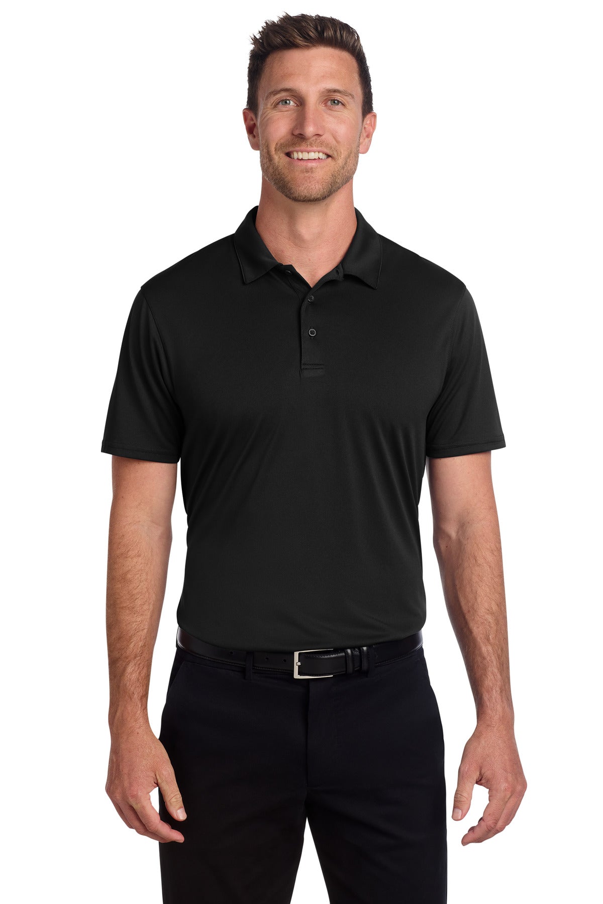 Custom logo Port Authority® Performance Staff Polo K398 in Black