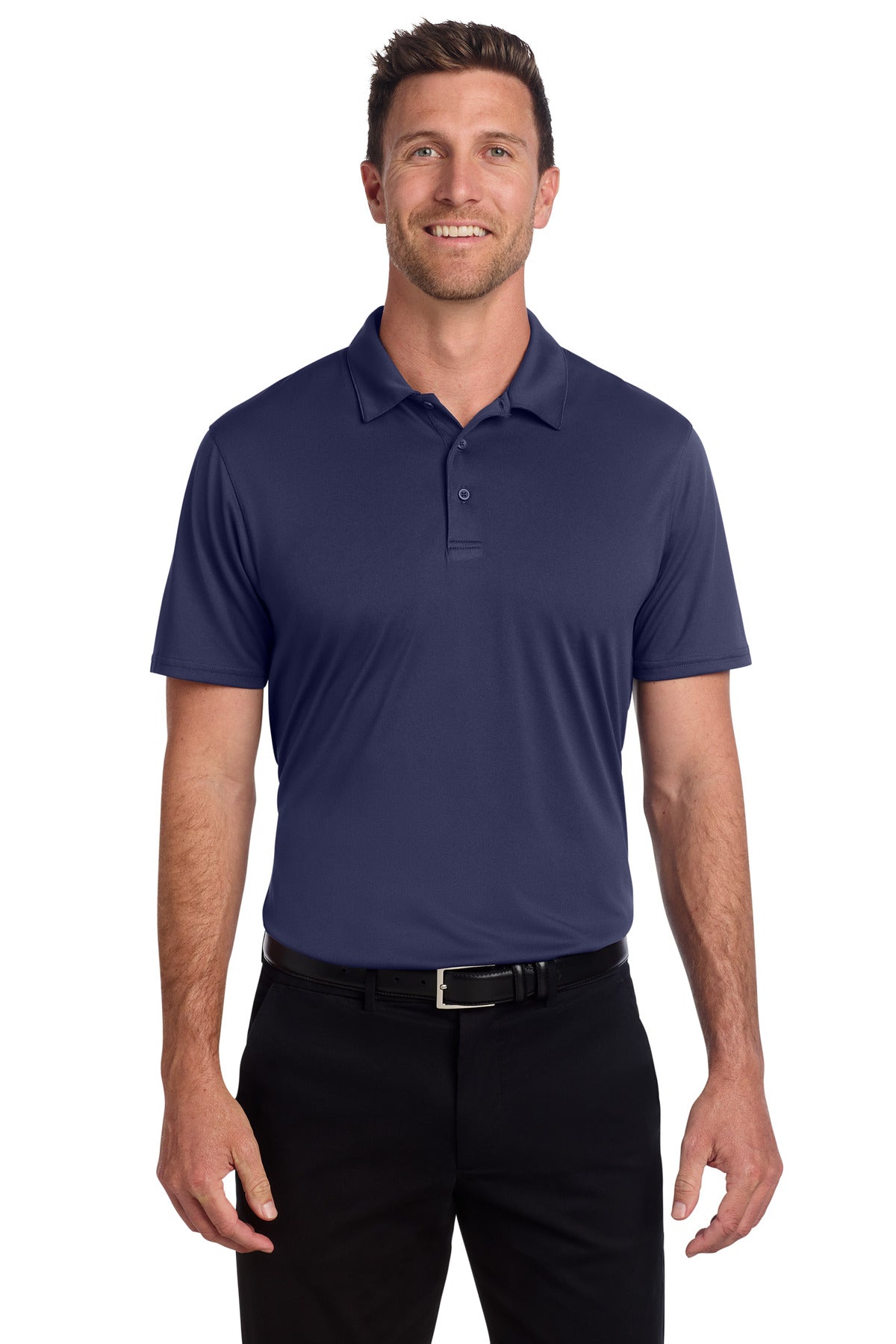 Custom logo Port Authority® Performance Staff Polo K398 in True Navy