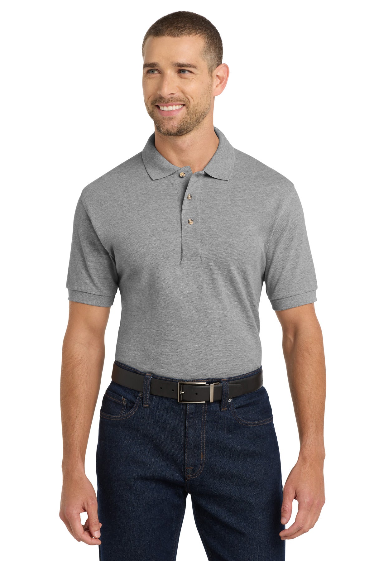 Custom logo Port Authority® Heavyweight Cotton Pique Polo.  K420 in Oxford