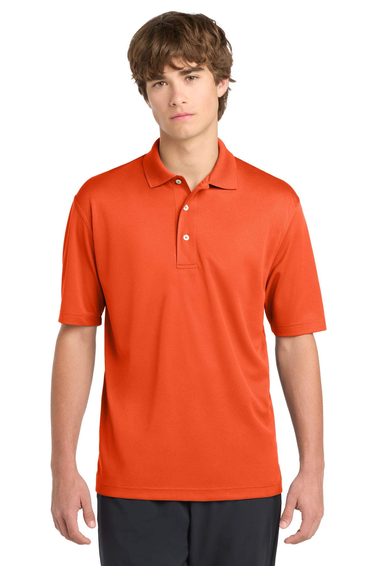 Custom logo Sport-Tek® Dri-Mesh® Polo.  K469 in Bright Orange
