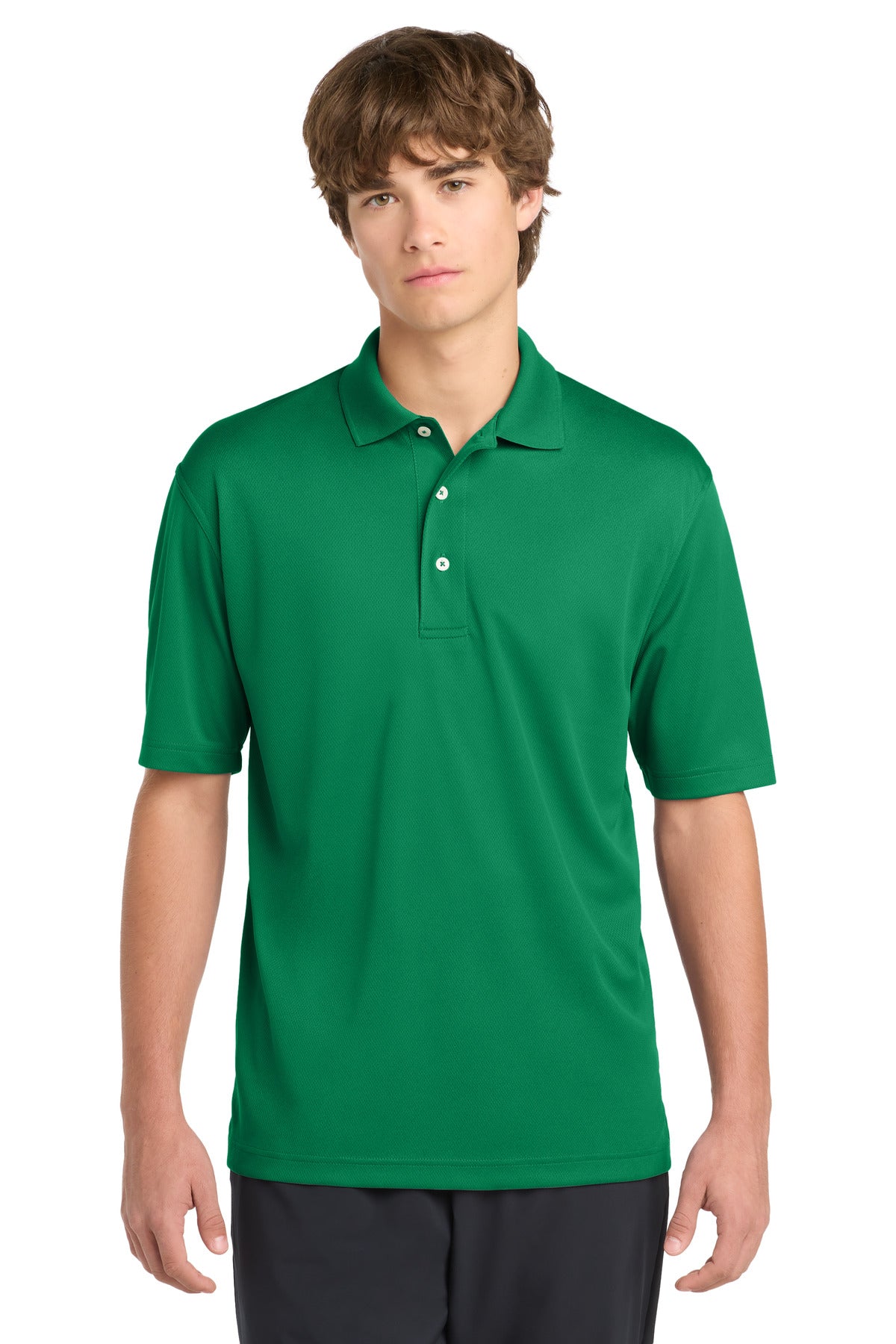 Custom logo Sport-Tek® Dri-Mesh® Polo.  K469 in Kelly Green