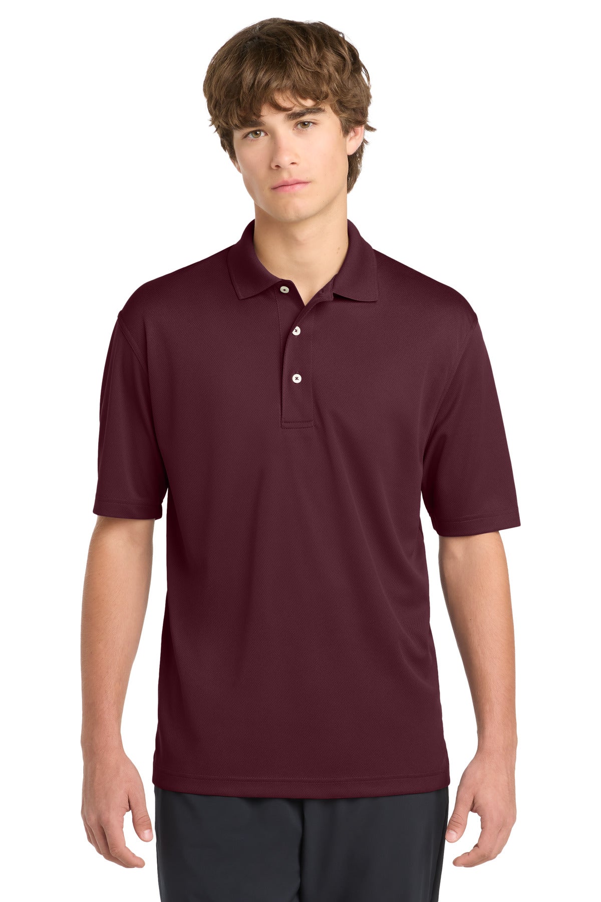 Custom logo Sport-Tek® Dri-Mesh® Polo.  K469 in Maroon