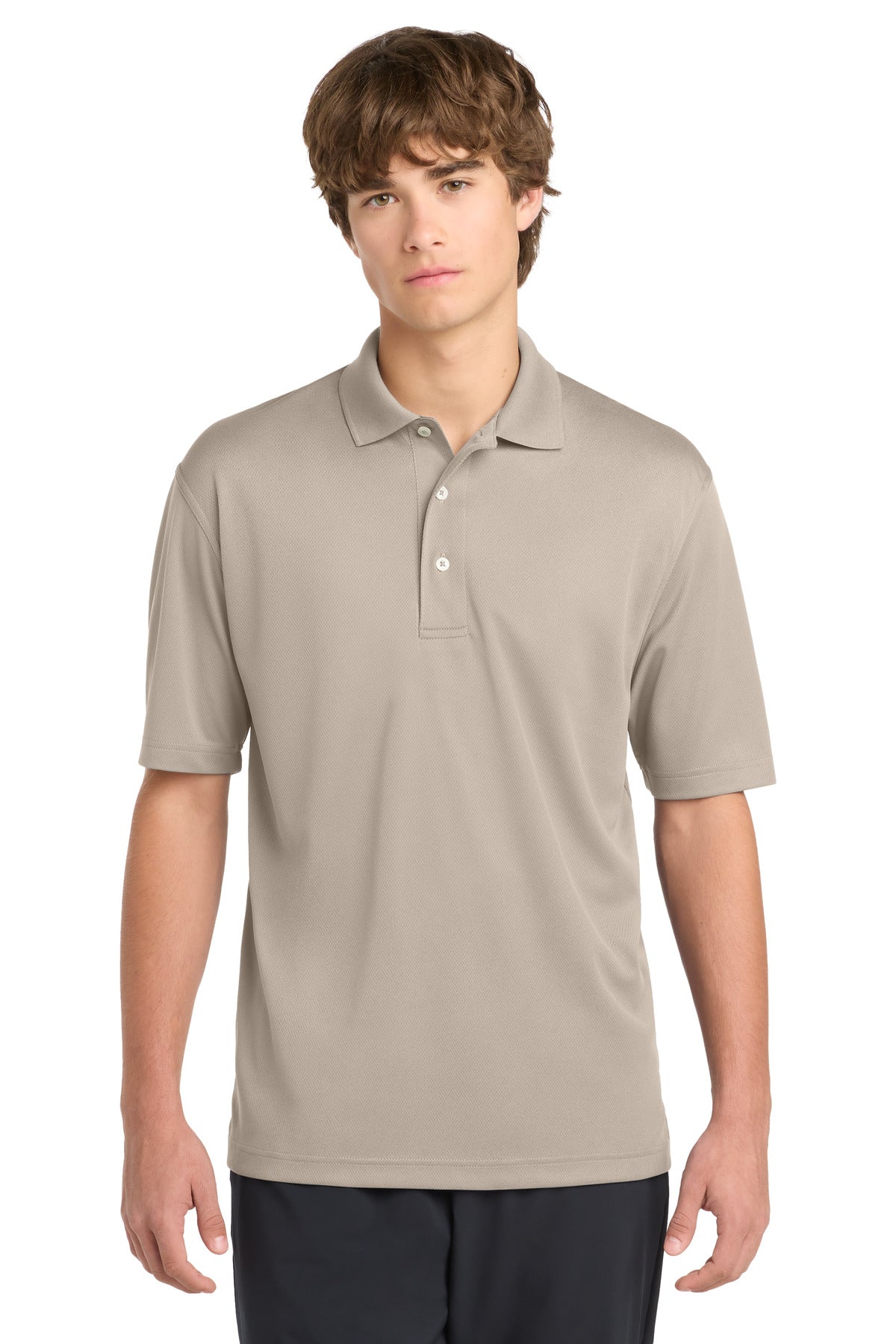 Custom logo Sport-Tek® Dri-Mesh® Polo.  K469 in Sandstone