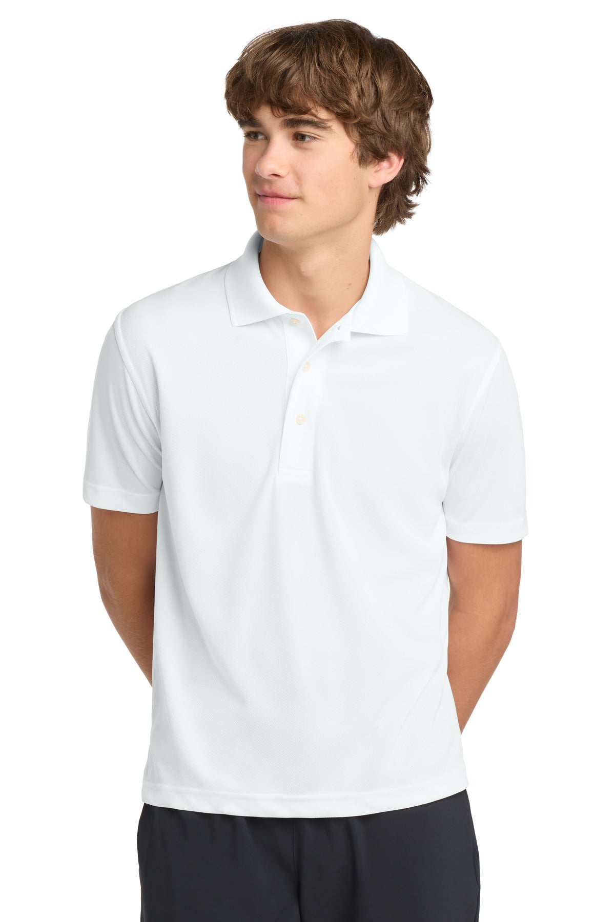 Custom logo Sport-Tek® Dri-Mesh® Polo.  K469 in White