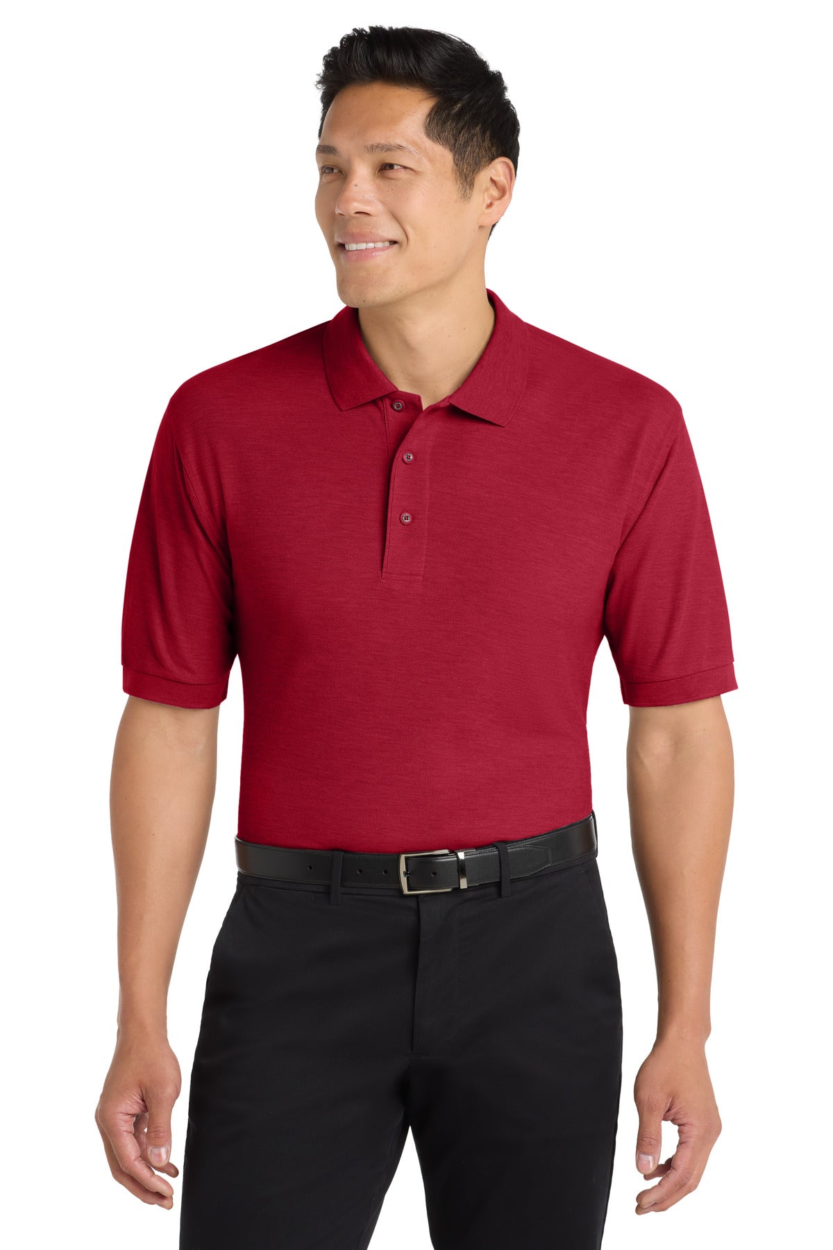 Custom logo Port Authority® Extended Size Silk Touch™ Polo K500ES in Red