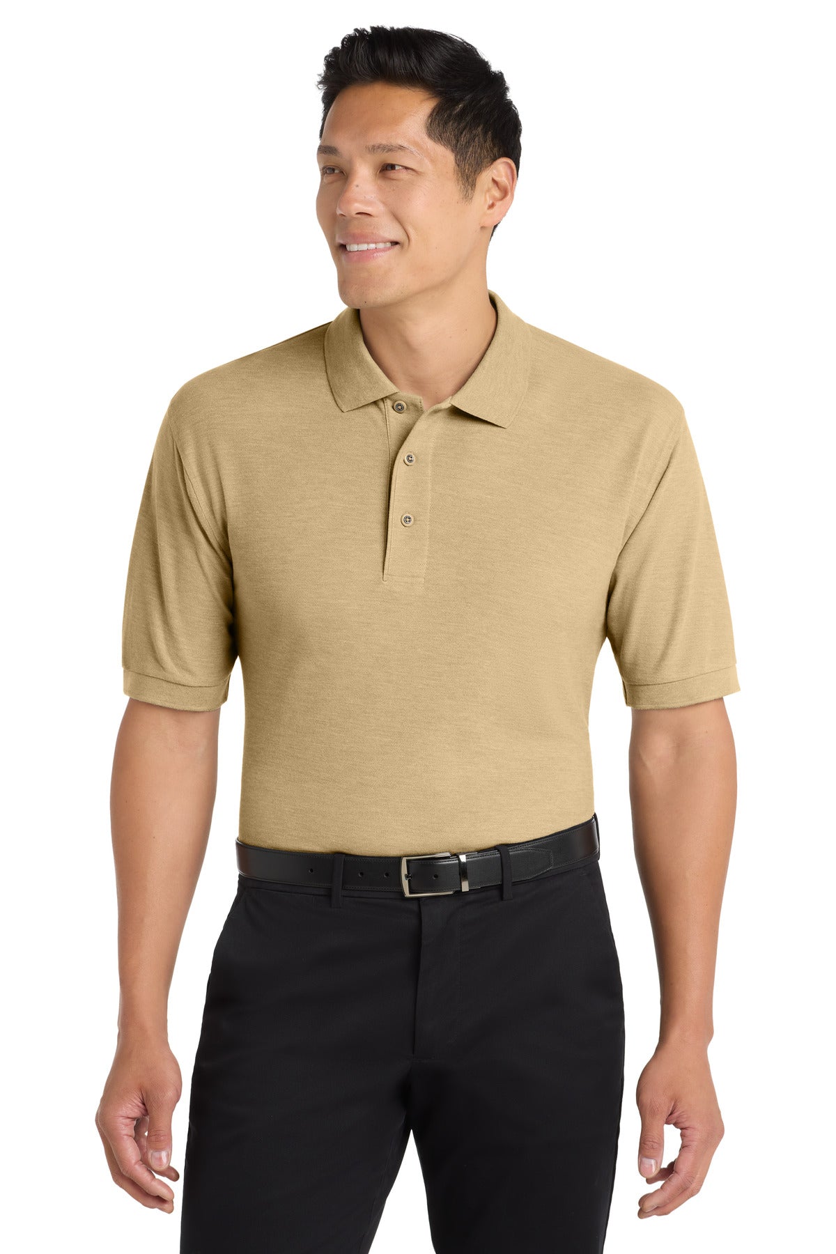 Custom logo Port Authority® Extended Size Silk Touch™ Polo K500ES in Stone